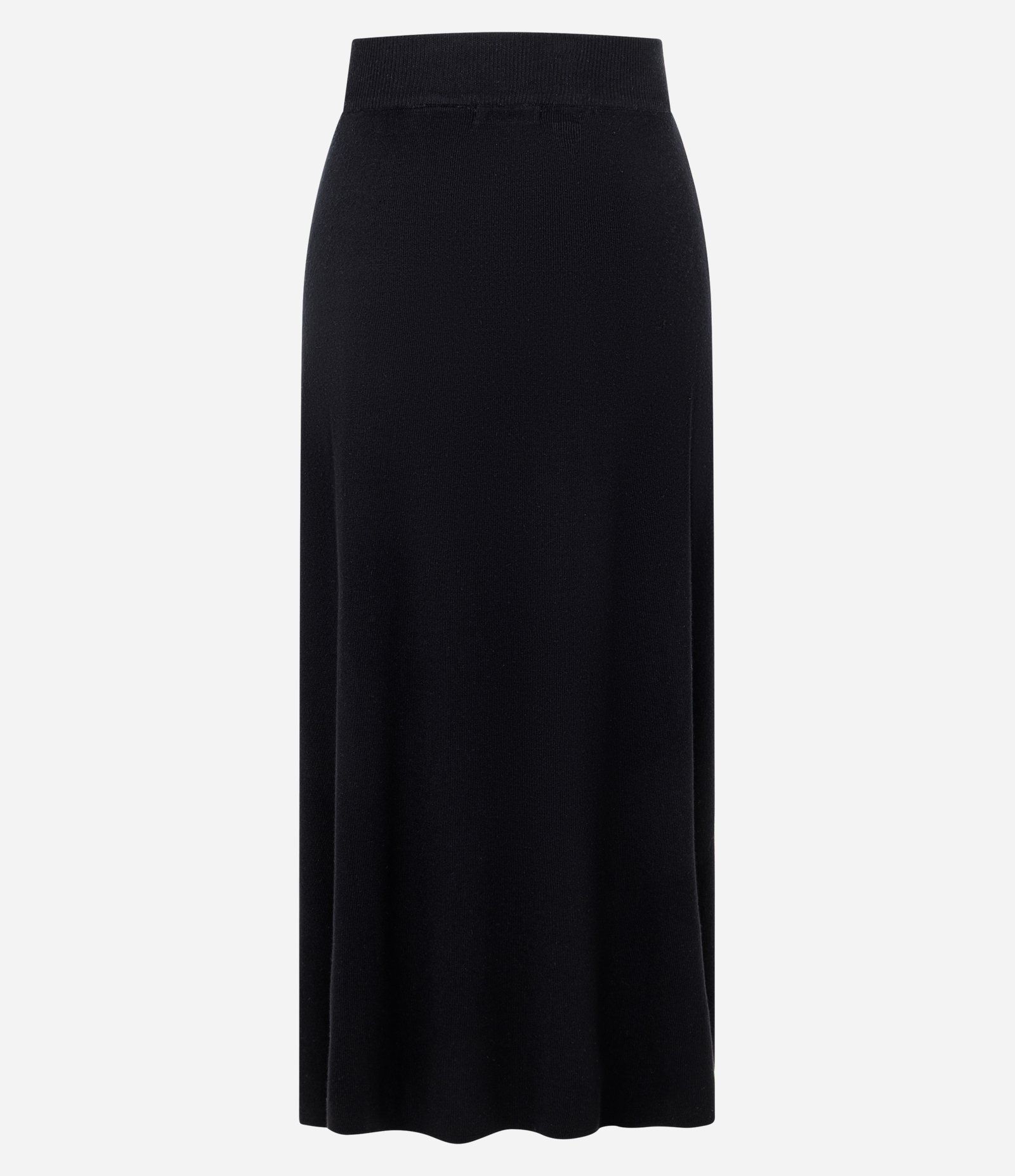 Saia Evasê Midi em Tricô com Caimento Leve Preto 7
