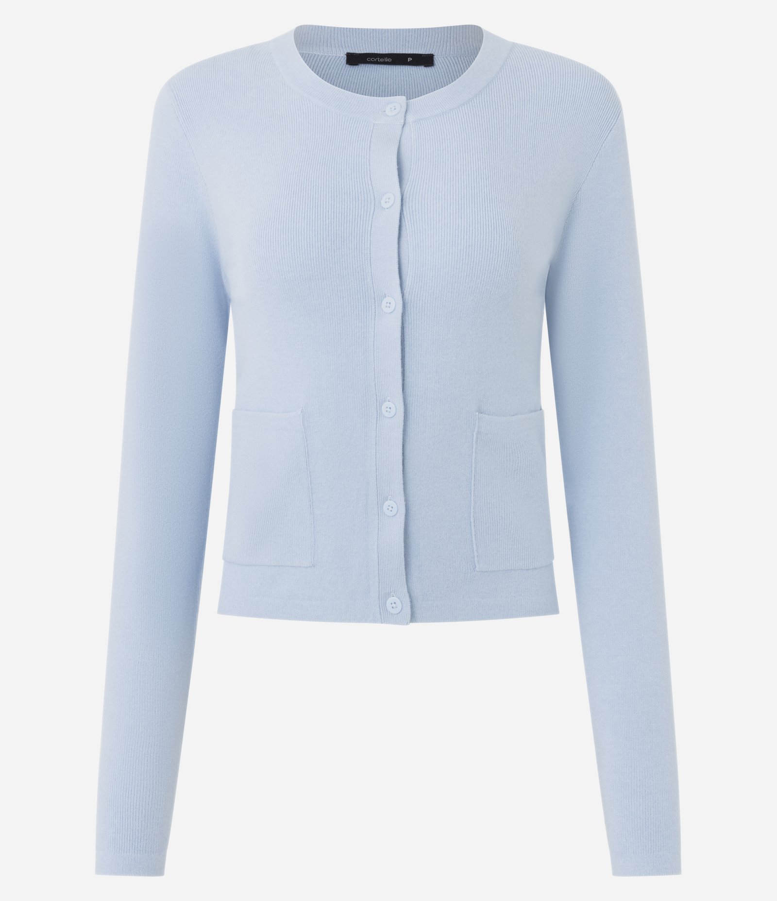 Cardigan em Tricô com Bolsos Frontais Azul 5