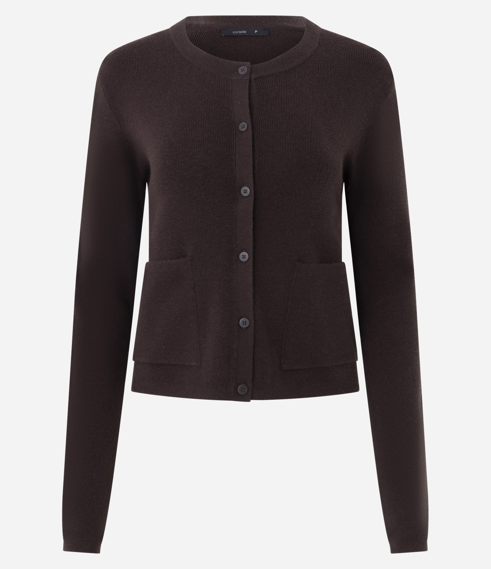 Cardigan em Tricô com Bolsos Frontais Marrom 5