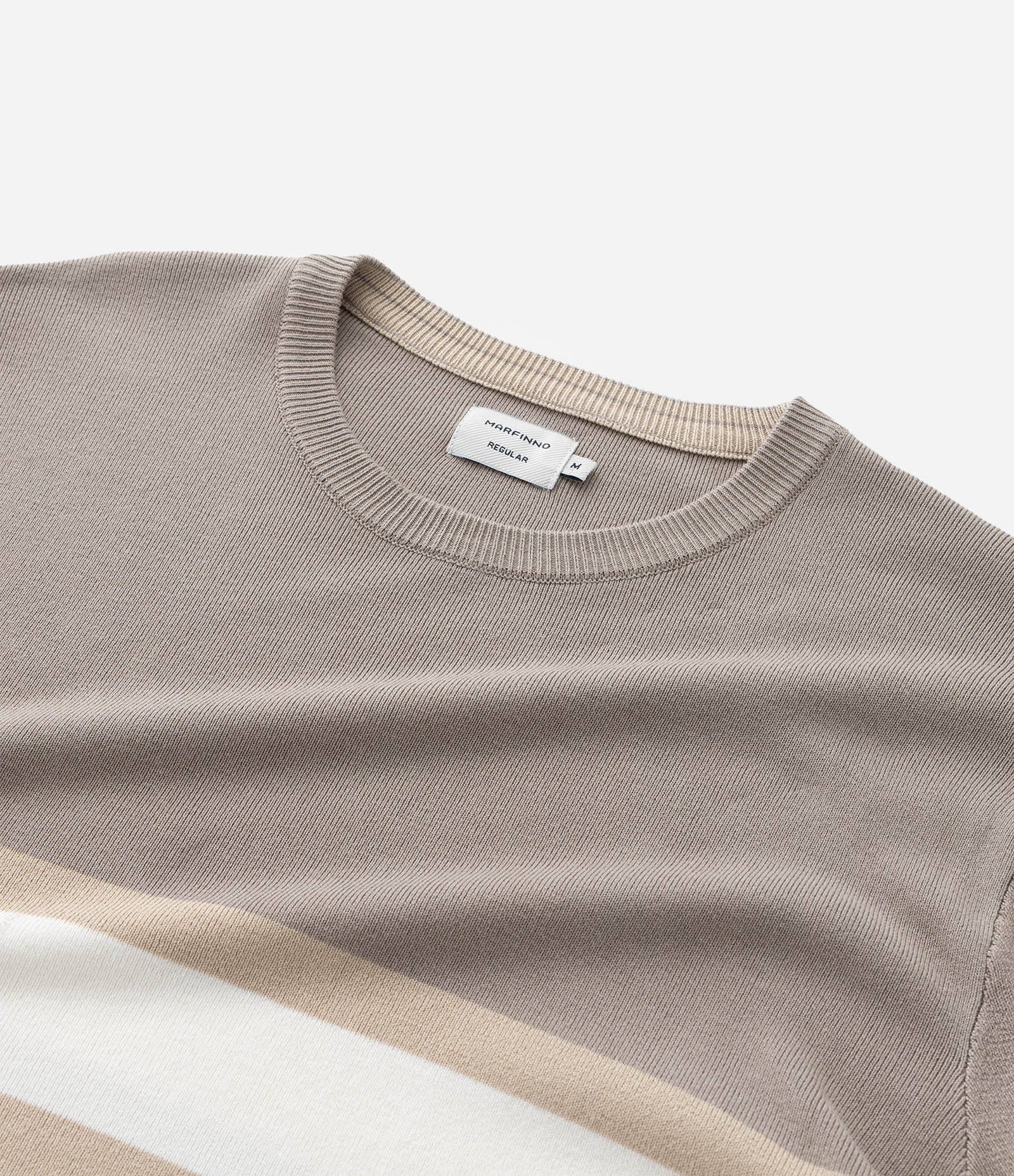 Suéter Regular em Viscose com Bloco de Cores Cinza/Branco/Bege 6