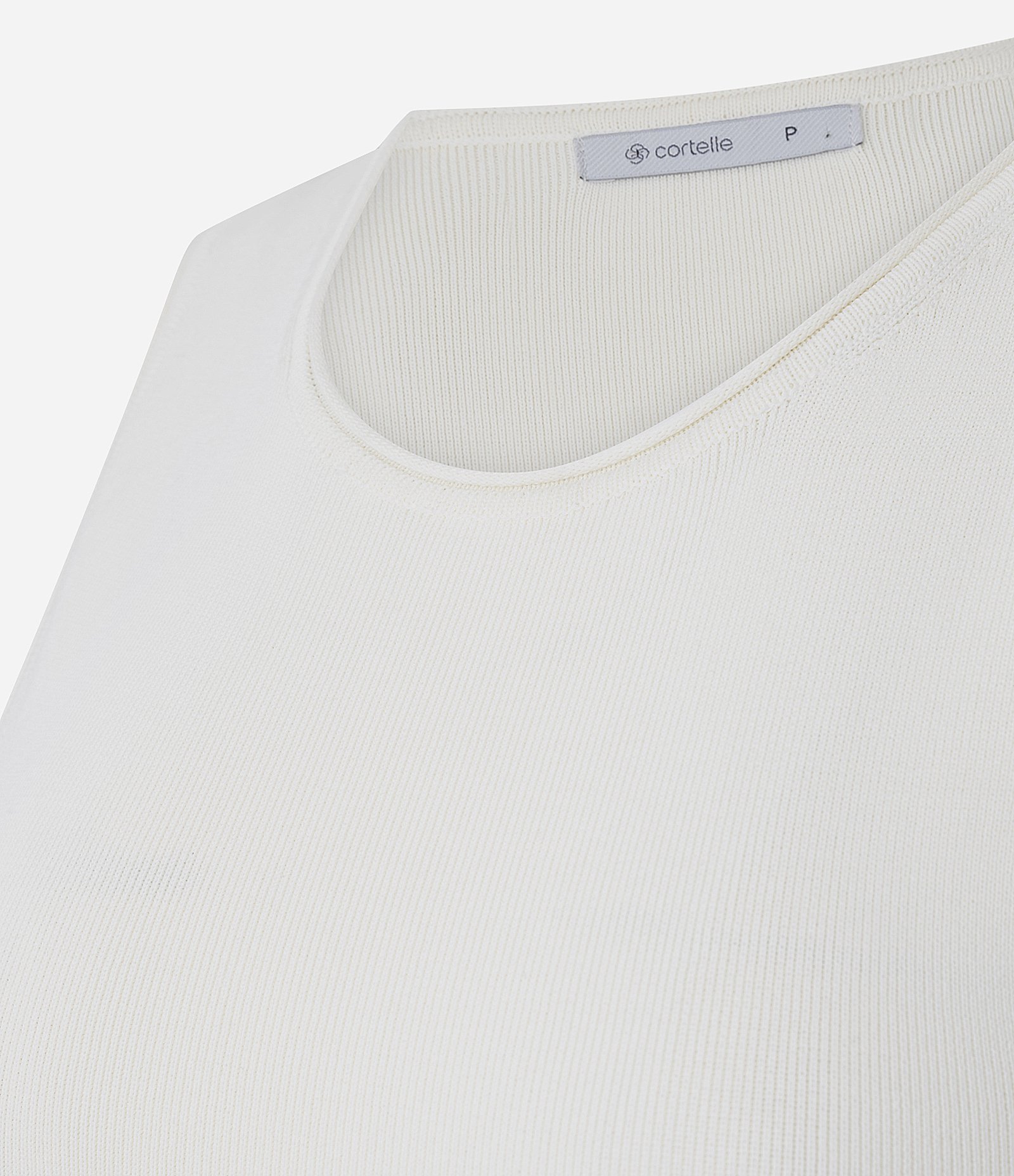 Blusa sem Manga em Tricô com Gola Redonda Branco 7