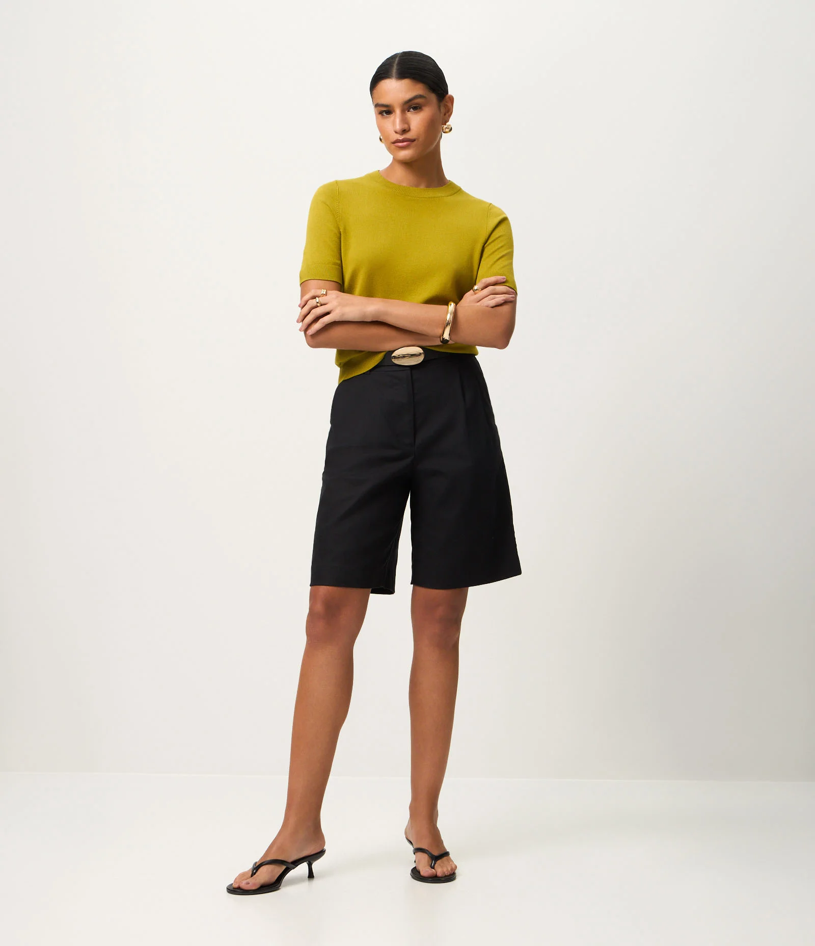 Blusa em Tricô com Manga Curta Verde 2