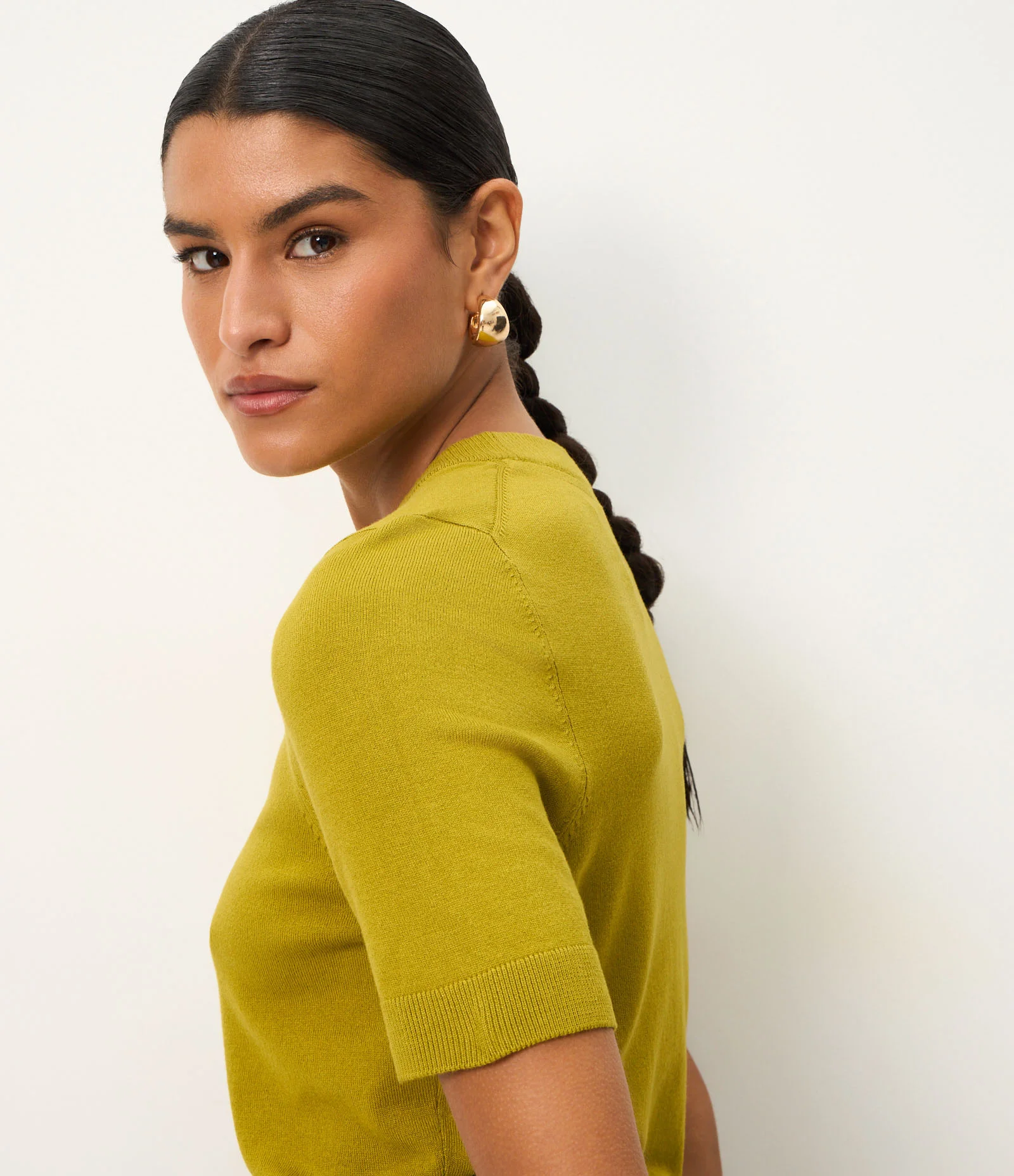 Blusa em Tricô com Manga Curta Verde 4