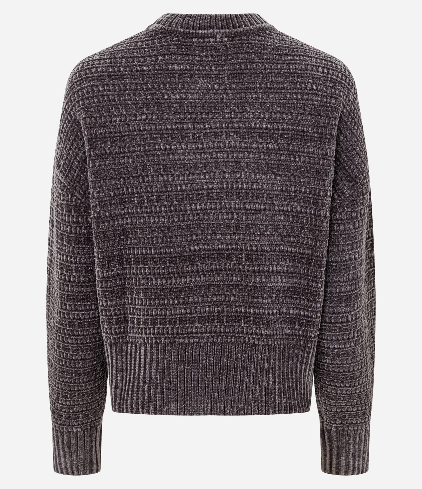 Suéter Regular e Texturizado em Tricô Chenille Cinza 7