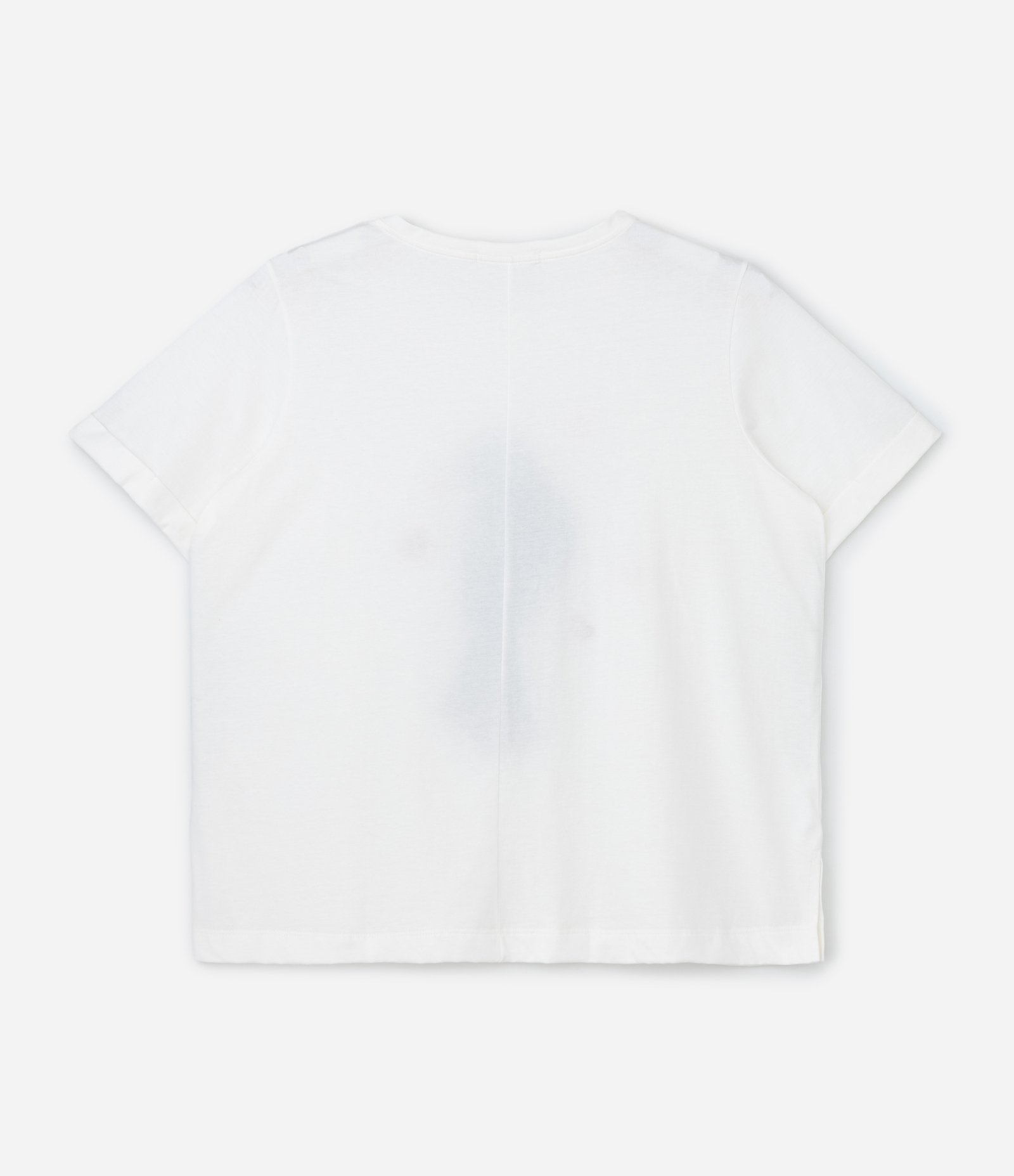 Camiseta em Algodão com Bordado de Arara com Manga Dobrada Curve & Plus size Off White 4