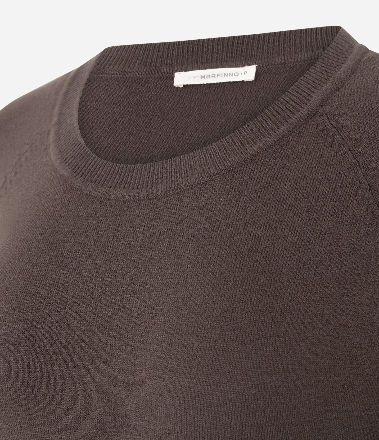 Suéter em Tricô com Gola Redonda Marrom Escuro 6