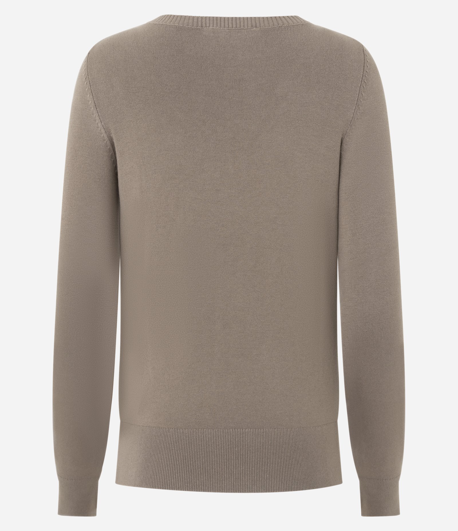 Blusa Básica em Tricô Leve com Decote V Marrom 3