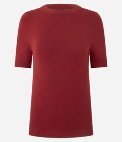 Blusa em Tricô com Manga Curta