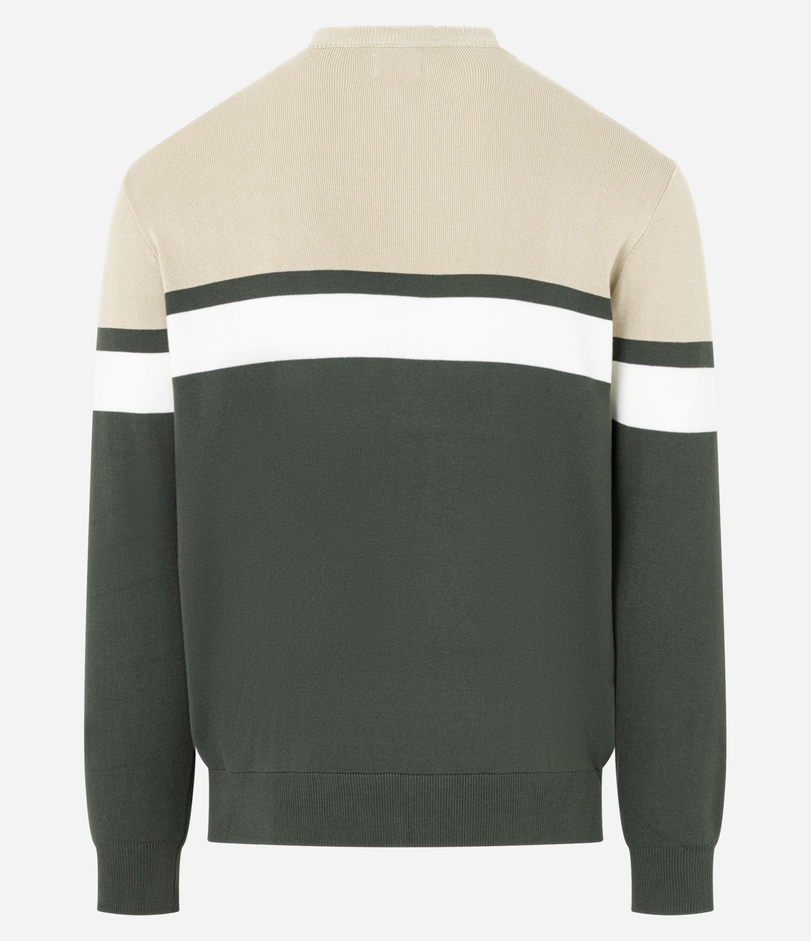 Suéter Regular em Viscose com Bloco de Cores Bege/Branco/Verde 7
