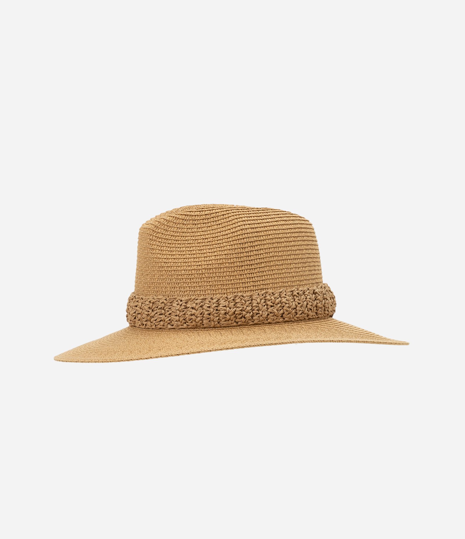 Chapéu de Palha com Faixa Trançada Bege 2
