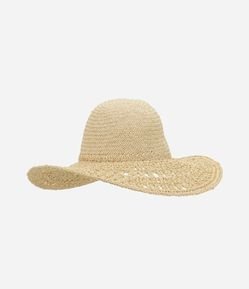 Chapéu de Palha com Trançado Aberto na Aba