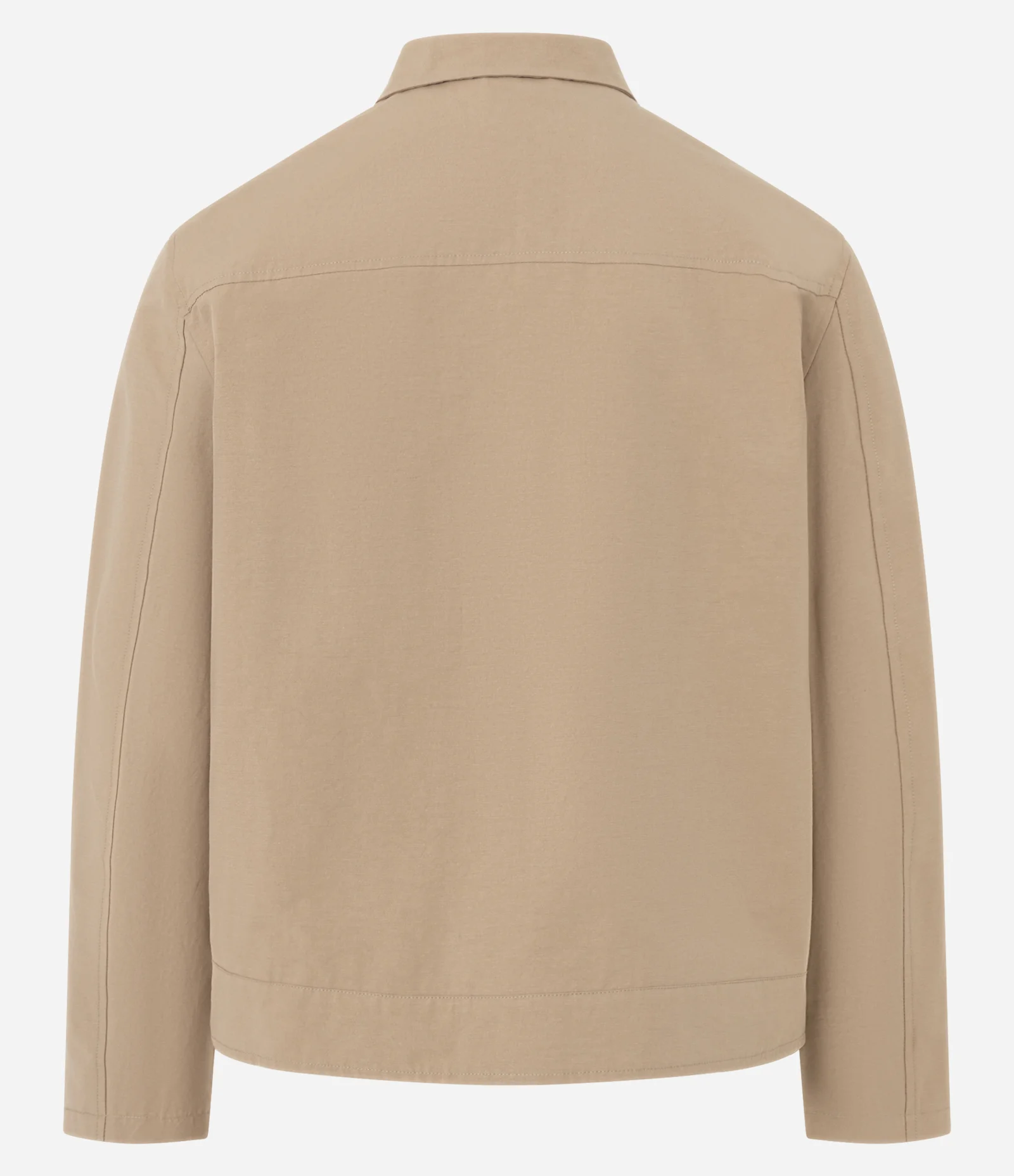 Jaqueta em Sarja com Gola Colarinho e Bolsos Marrom 2