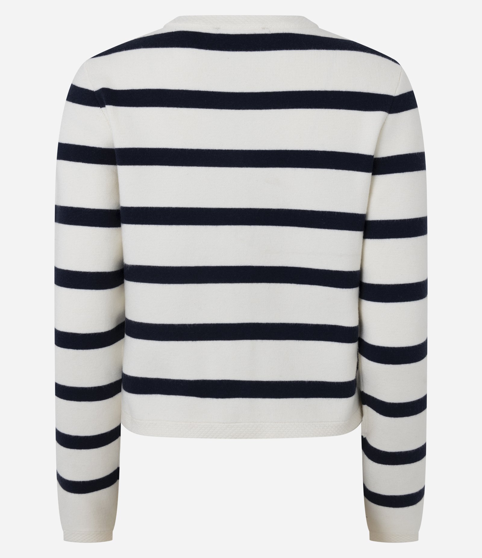 Cardigan Tricô Listrado com Botões Dourados Azul 3