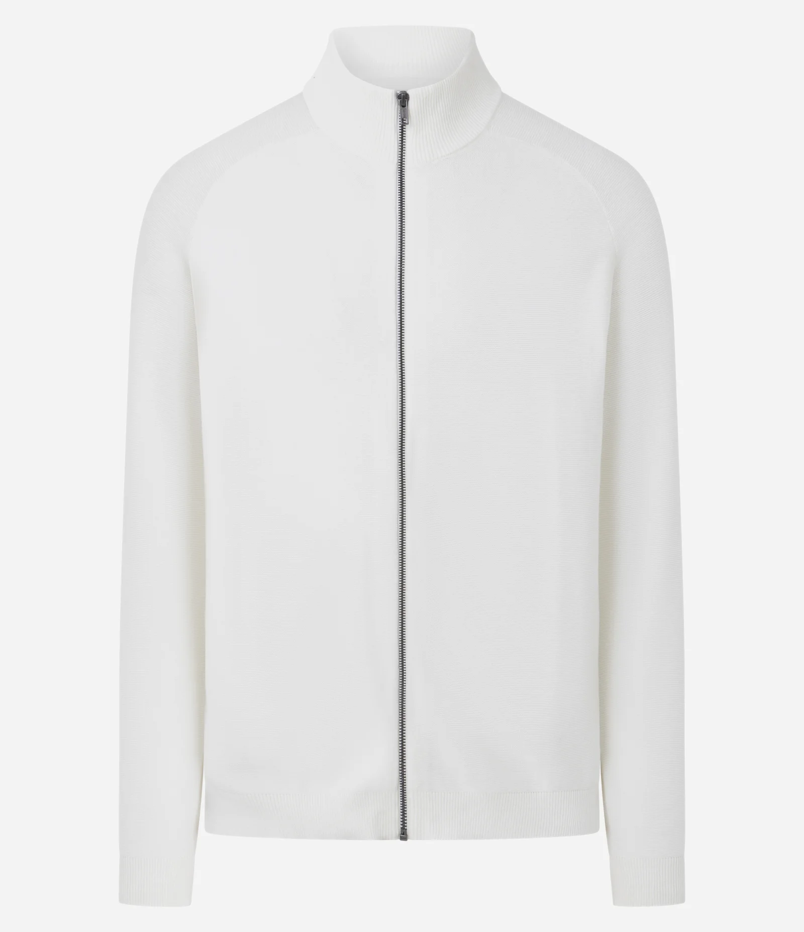 Blusão Aberto em Algodão com Zíper e Textura Branco 1