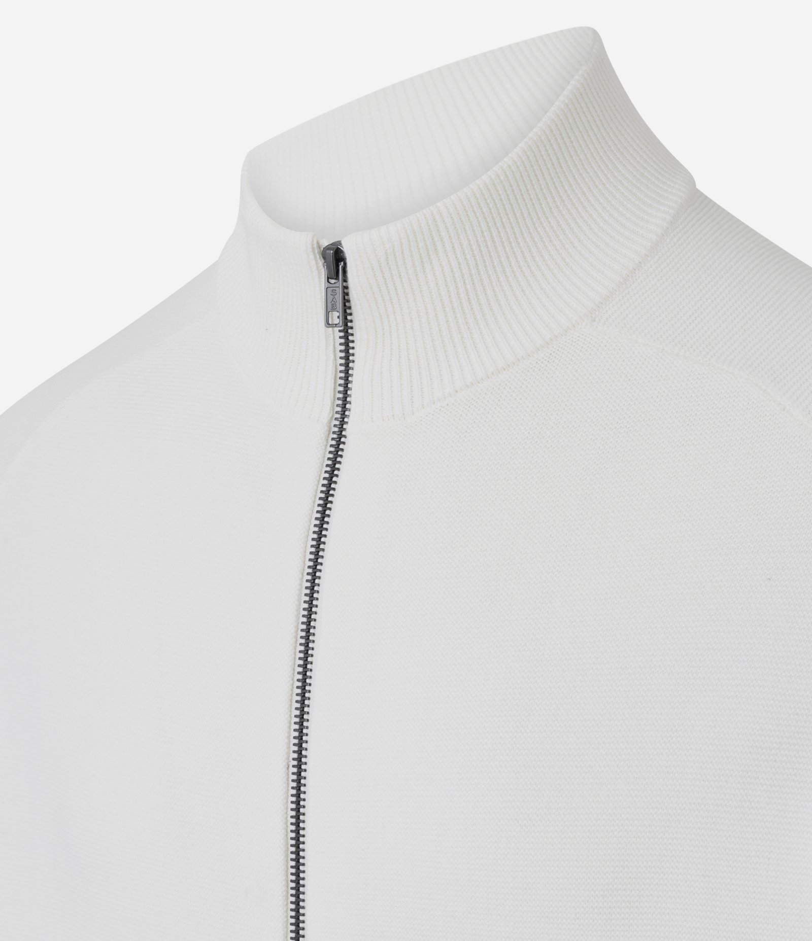 Blusão Aberto em Algodão com Zíper e Textura Branco 2