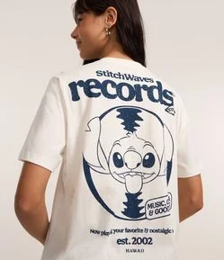 Camiseta T-Shirt em Algodão com Estampa Lilo & Stitich Records