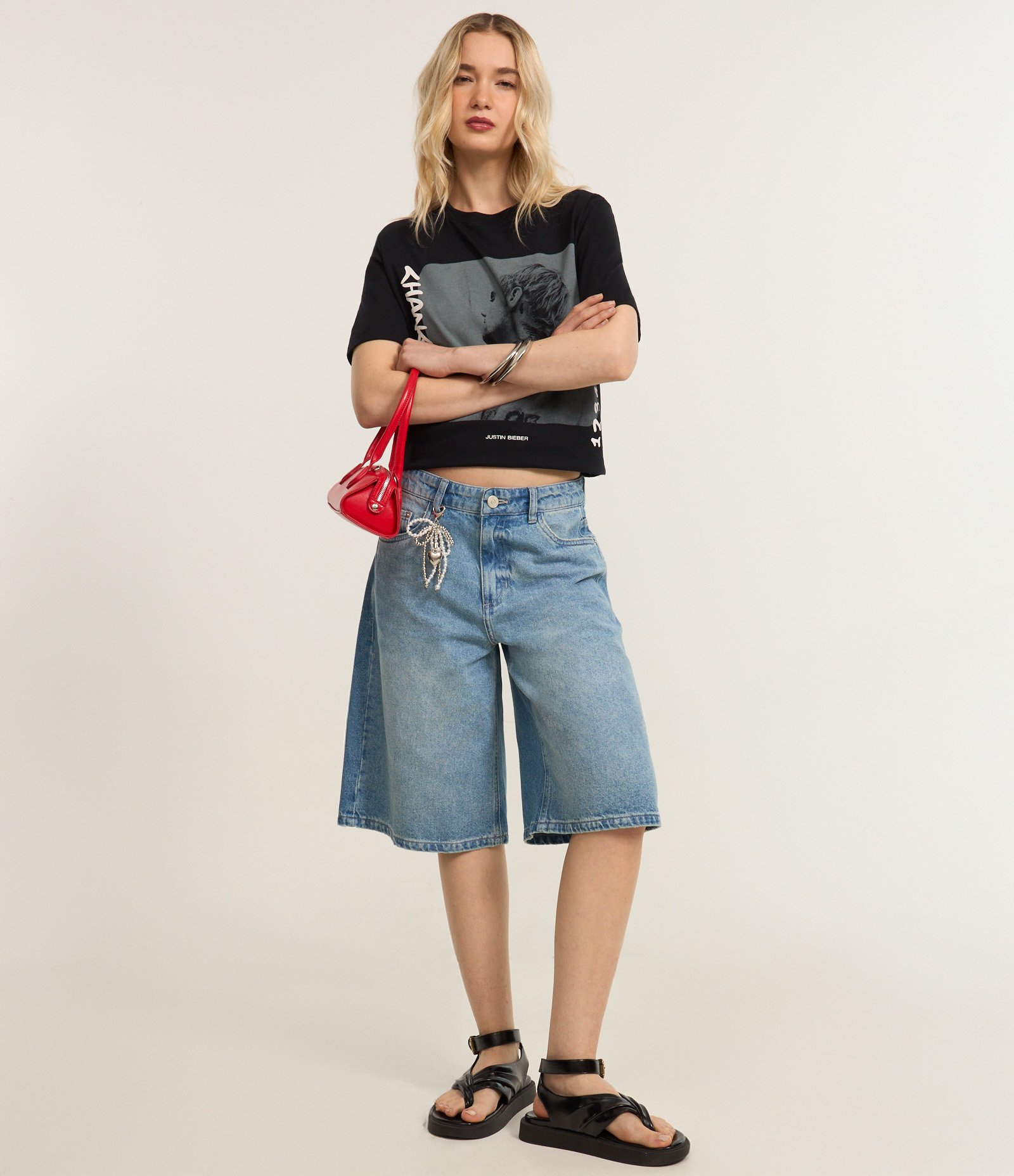 Camiseta Regular em Algodão com Estampa Justin Bieber Preto 2