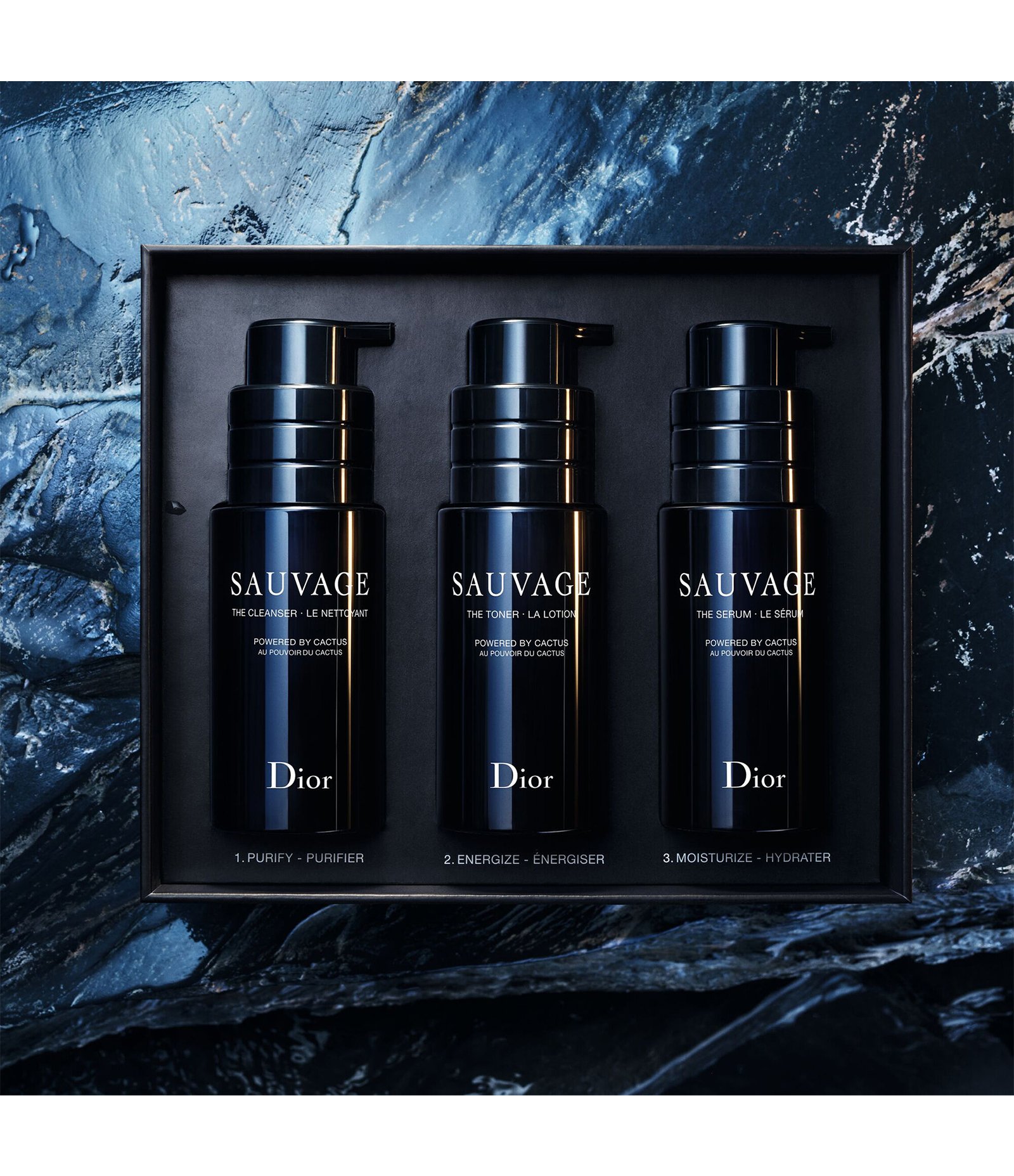 Sauvage Skincare Ritual Set Cleanser + Lotion + Serum  KIT 3