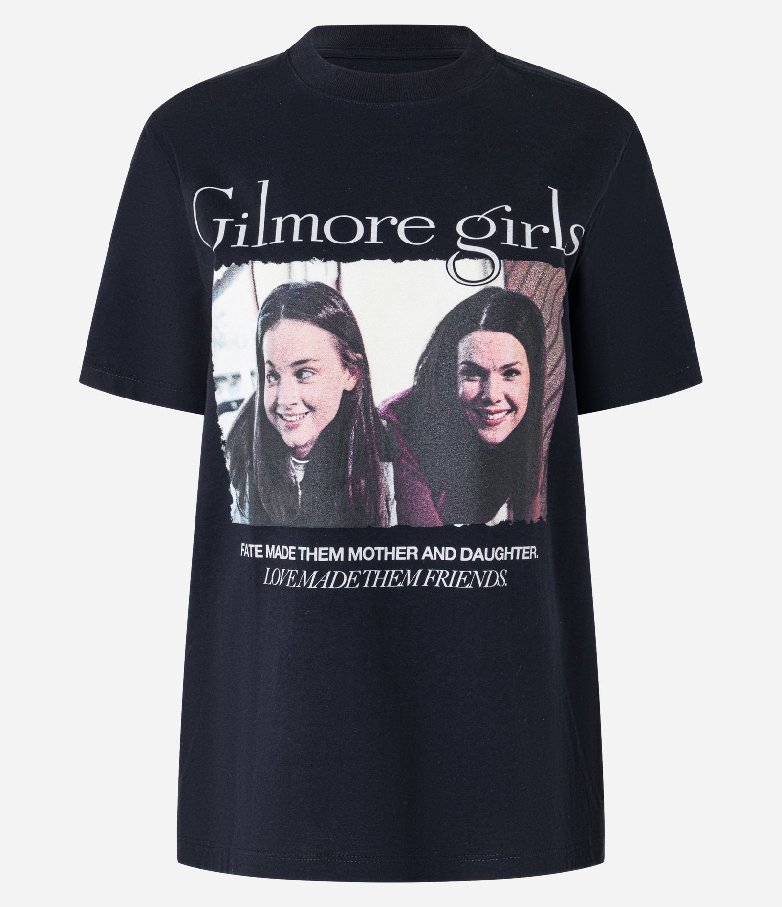Camiseta Alongada em Algodão com Estampa Gilmore Girls Preto 3