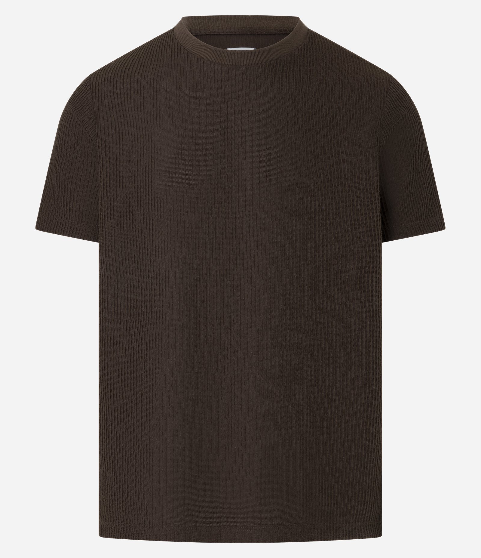 Camiseta T-shirt em Algodão Canelada Marrom 4