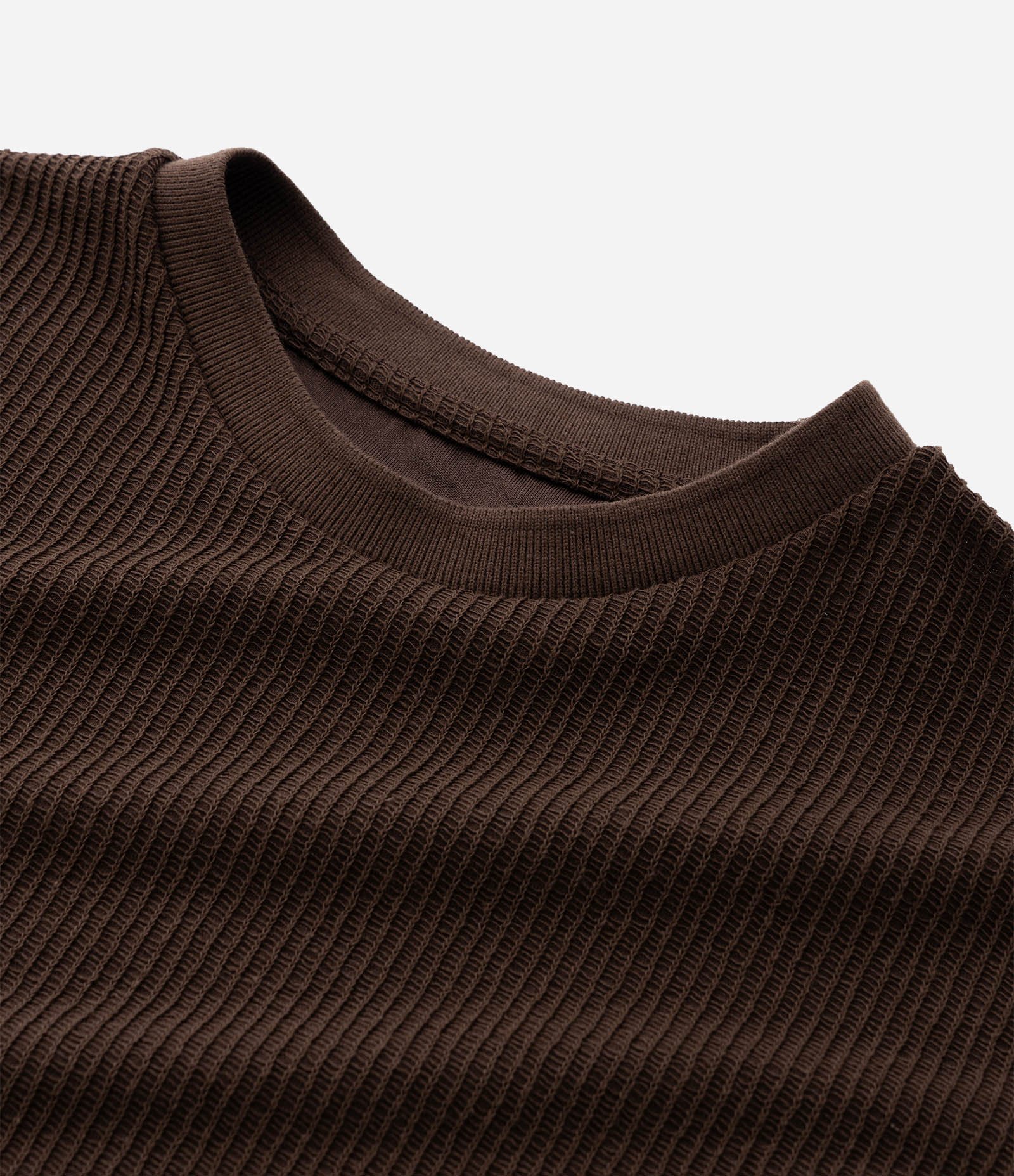 Camiseta T-shirt em Algodão Canelada Marrom 7