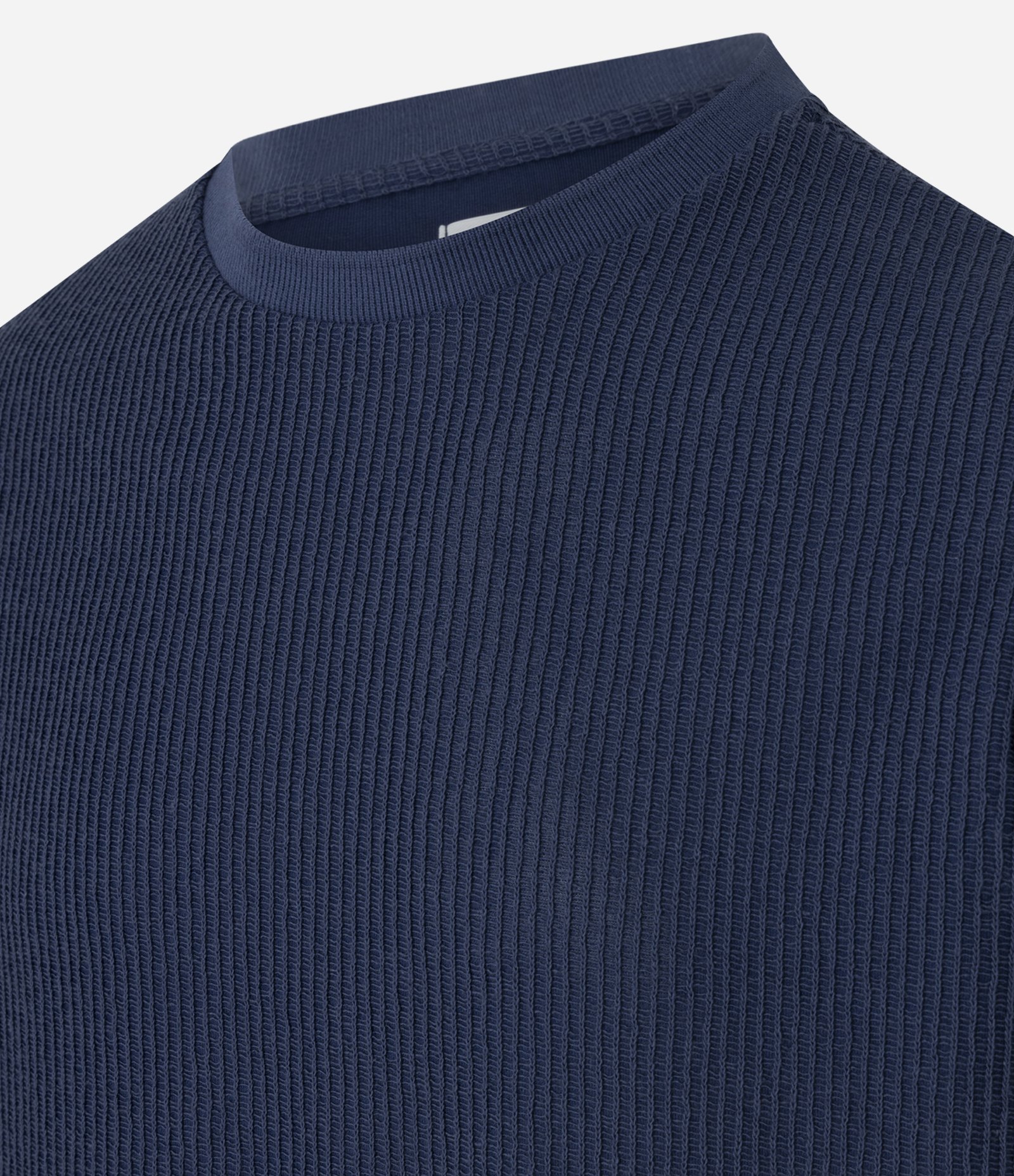 Camiseta T-shirt em Algodão Canelada Azul 6