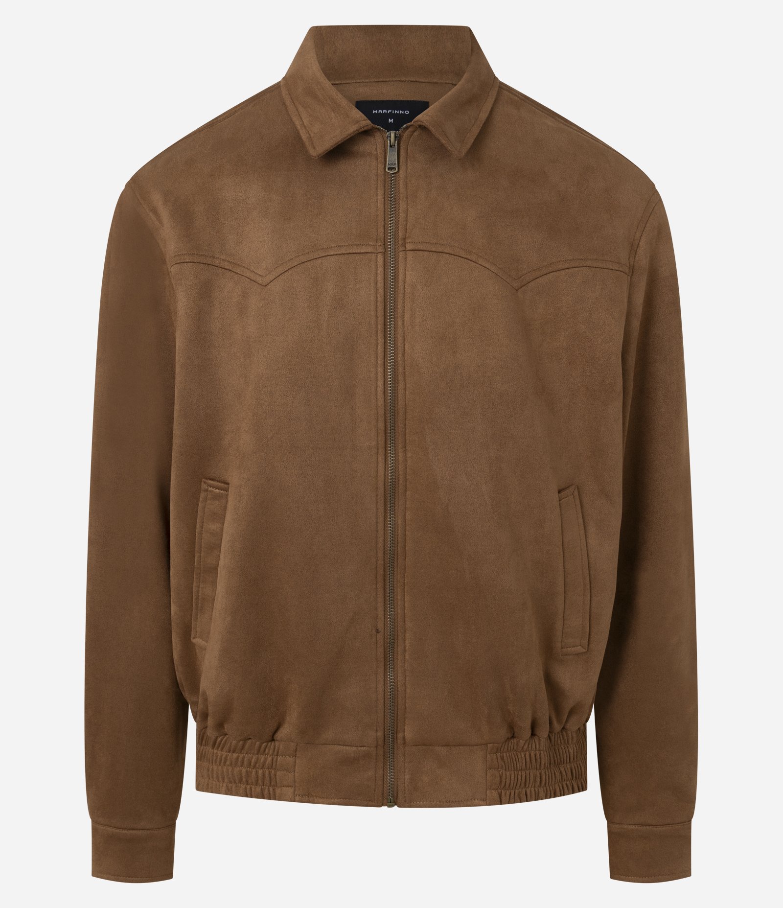 Jaqueta com Detalhes em Recorte e Barra com Elástico Marrom Médio 5