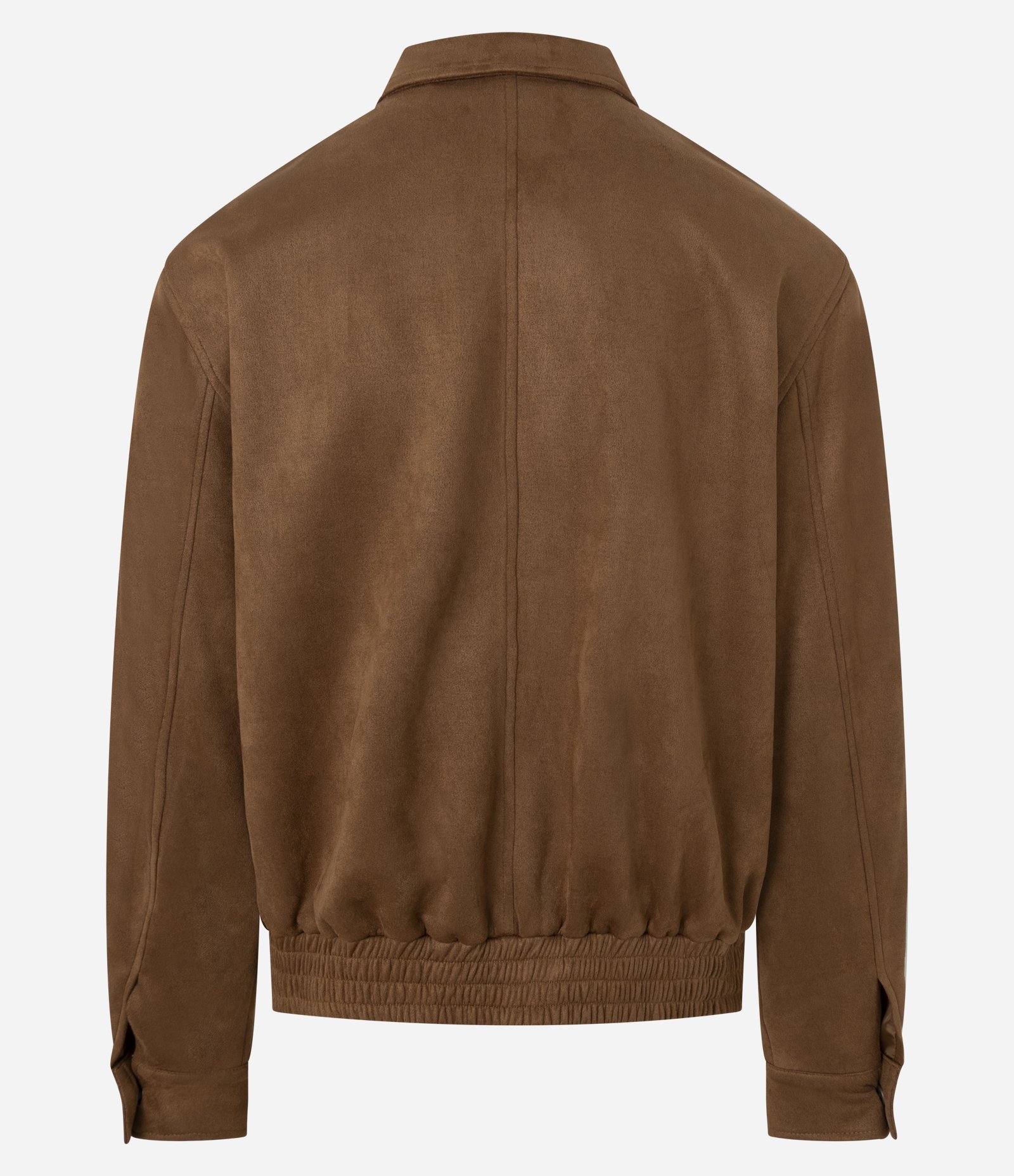 Jaqueta com Detalhes em Recorte e Barra com Elástico Marrom Médio 6