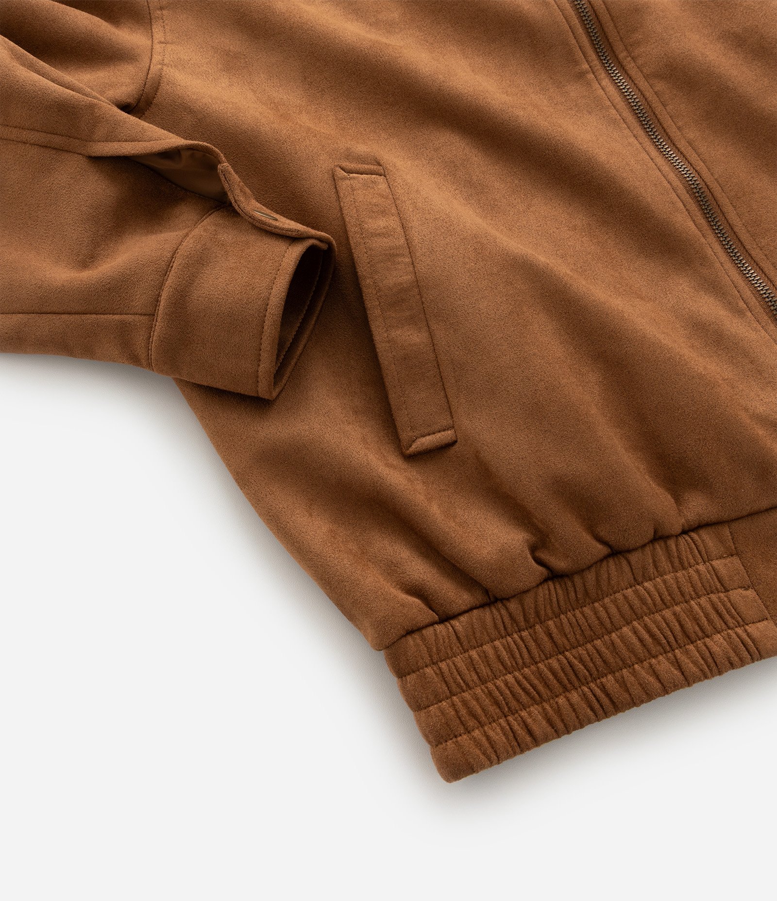 Jaqueta com Detalhes em Recorte e Barra com Elástico Marrom Médio 7