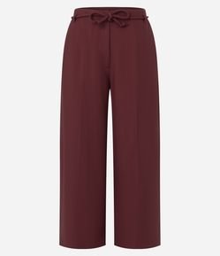 Calça Pantacourt com Corte Alfaiatado e Amarração