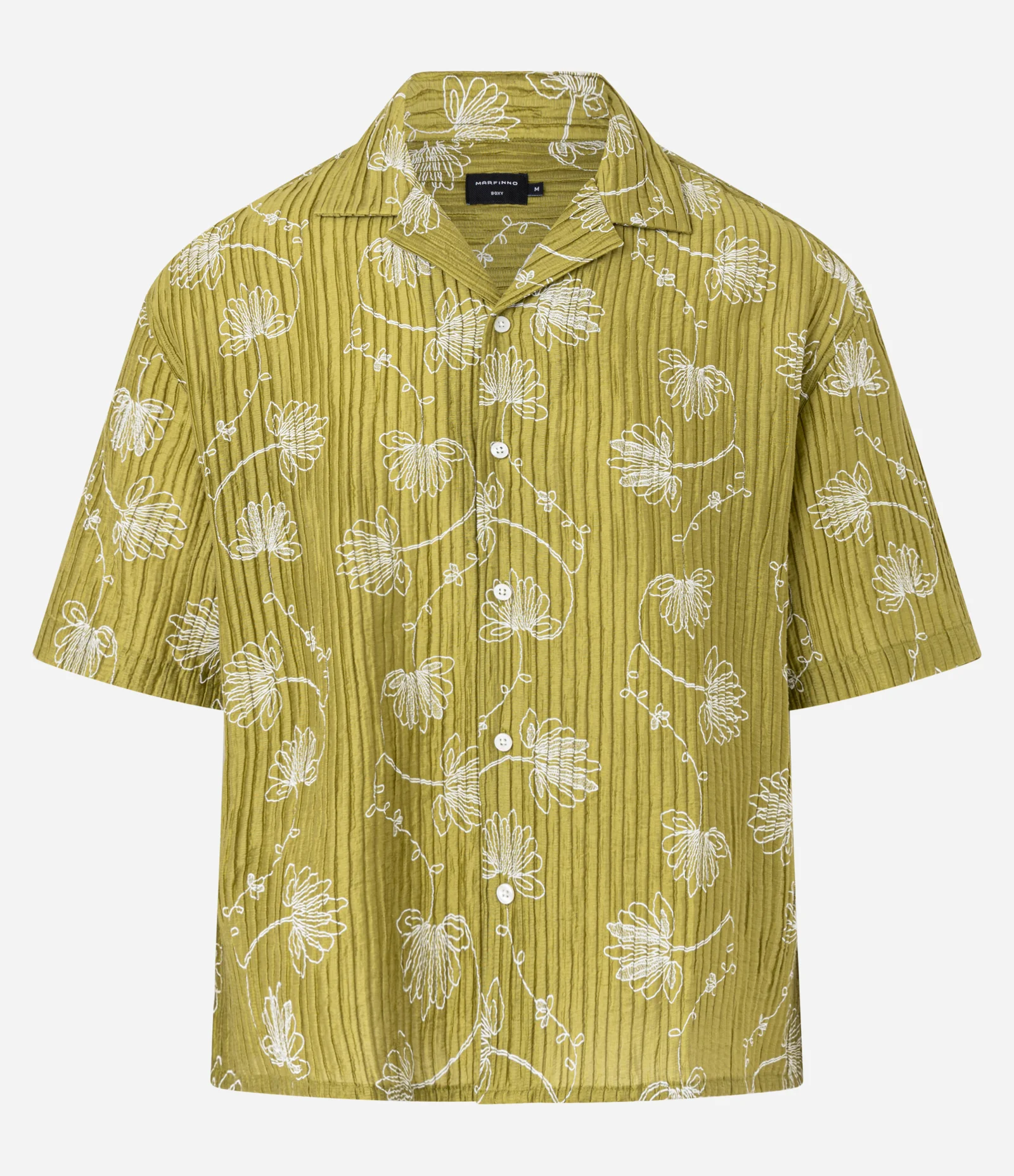 Camisa Boxy em Liocel com Textura e Estampa Floral Marrom 6