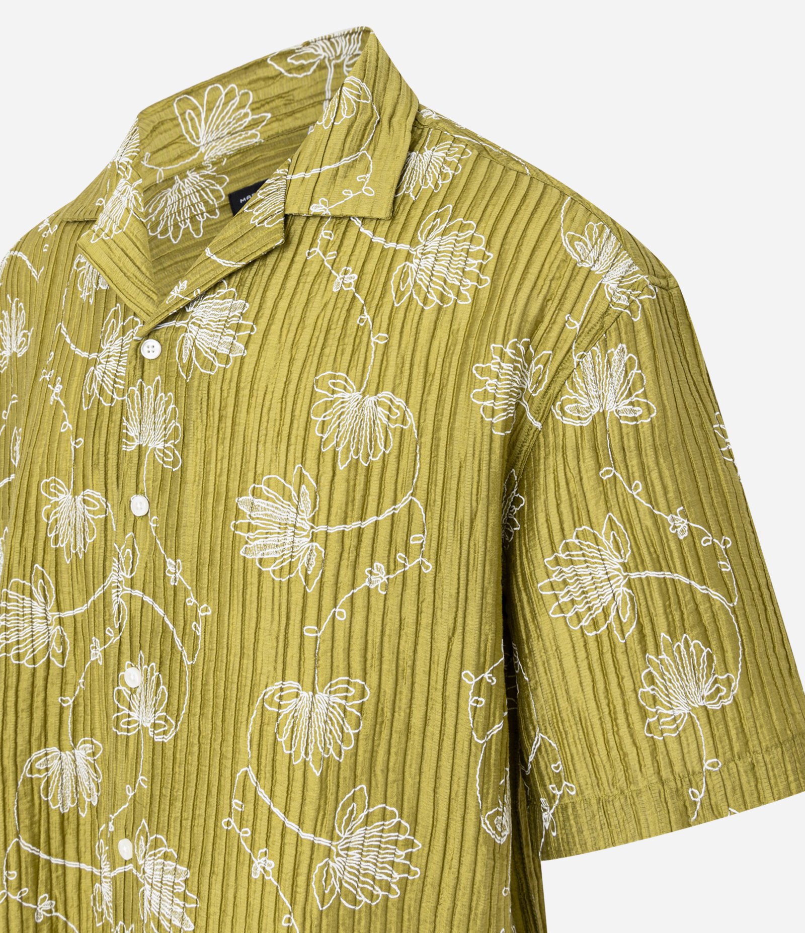 Camisa Boxy em Liocel com Textura e Estampa Floral Marrom 7