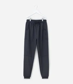 Calça Infantil em Moletom com Bolso com Zíper - Tam 5 a 14 Anos