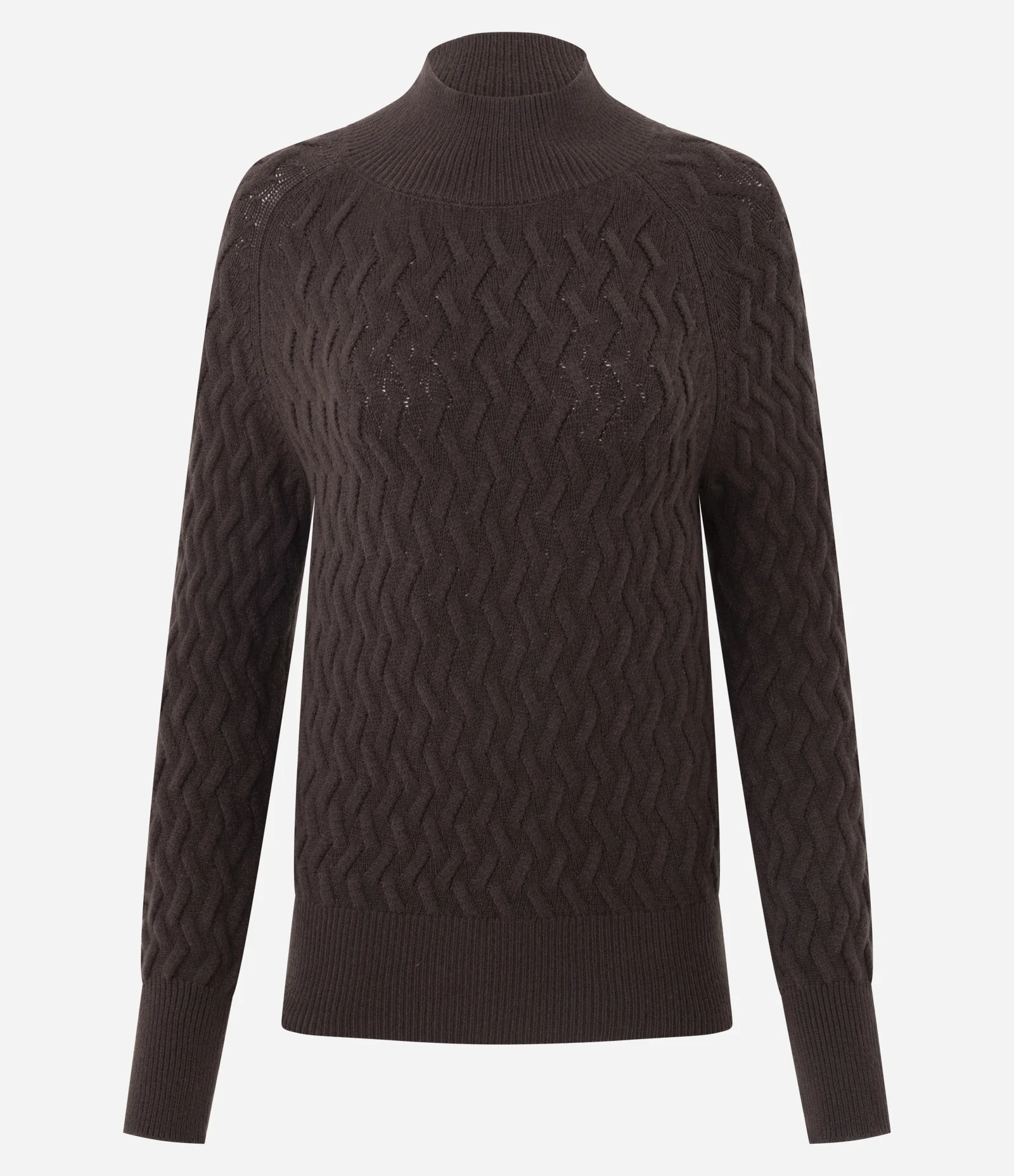 Suéter em Tricô com Textura Zig Zag Marrom 5