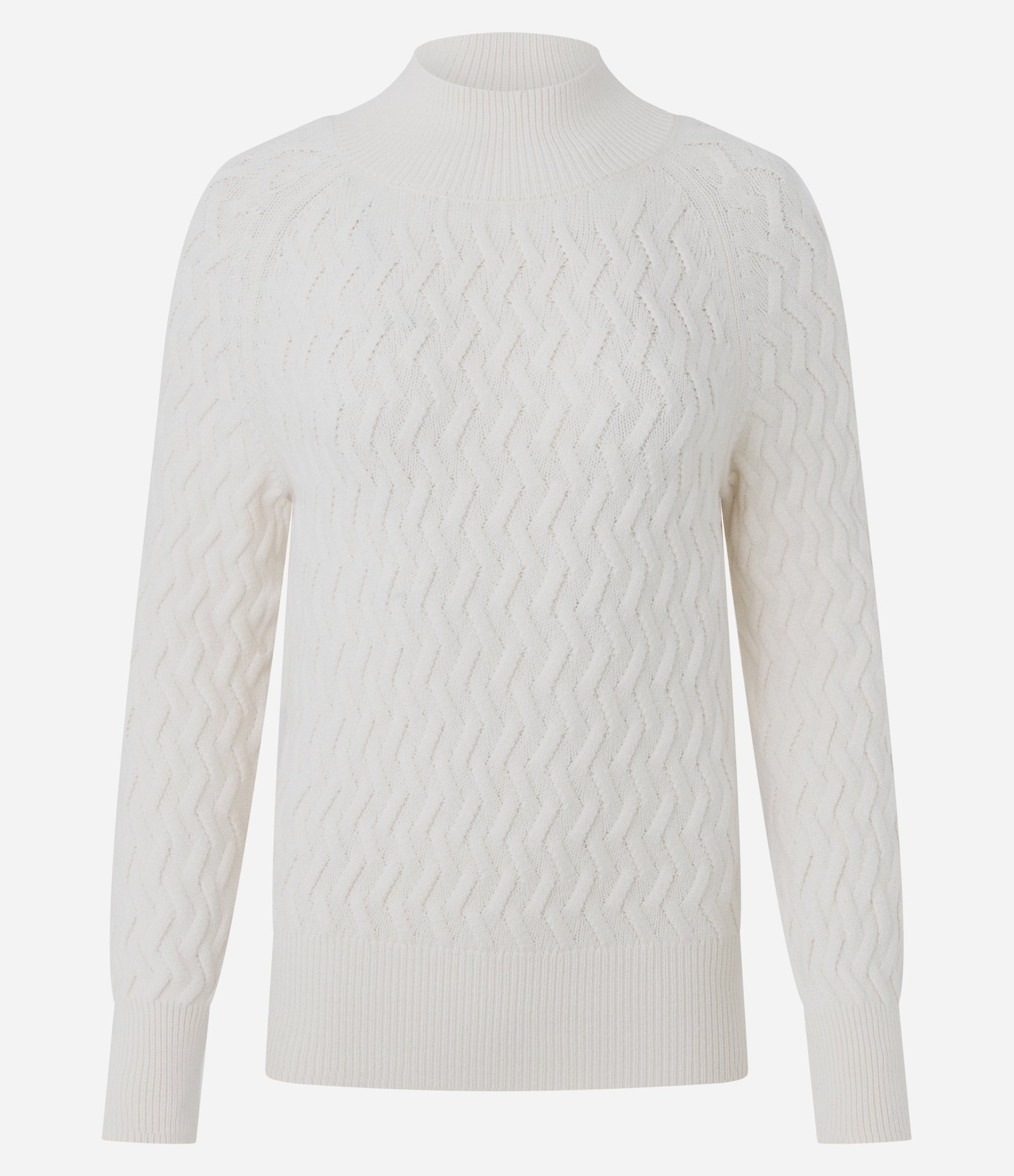 Suéter em Tricô com Textura Zig Zag Off White 5
