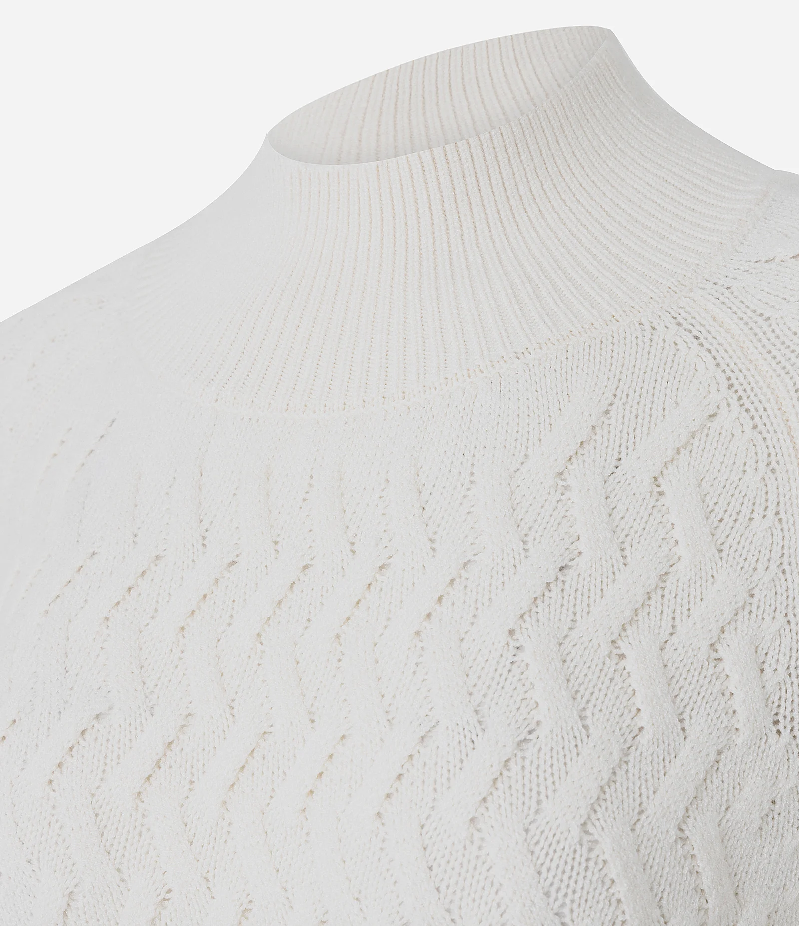 Suéter em Tricô com Textura Zig Zag Off White 6