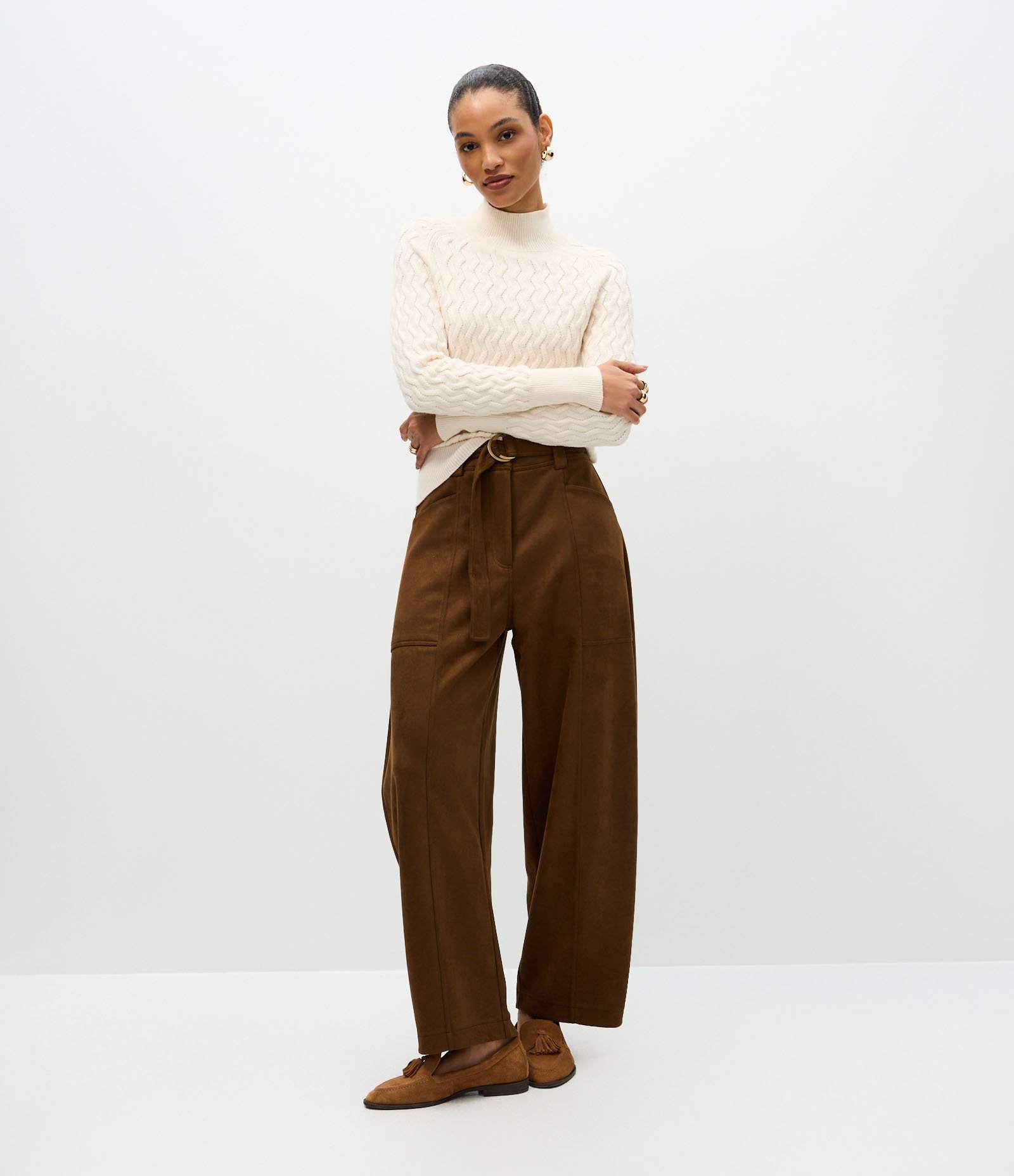 Suéter em Tricô com Textura Zig Zag Off White 2