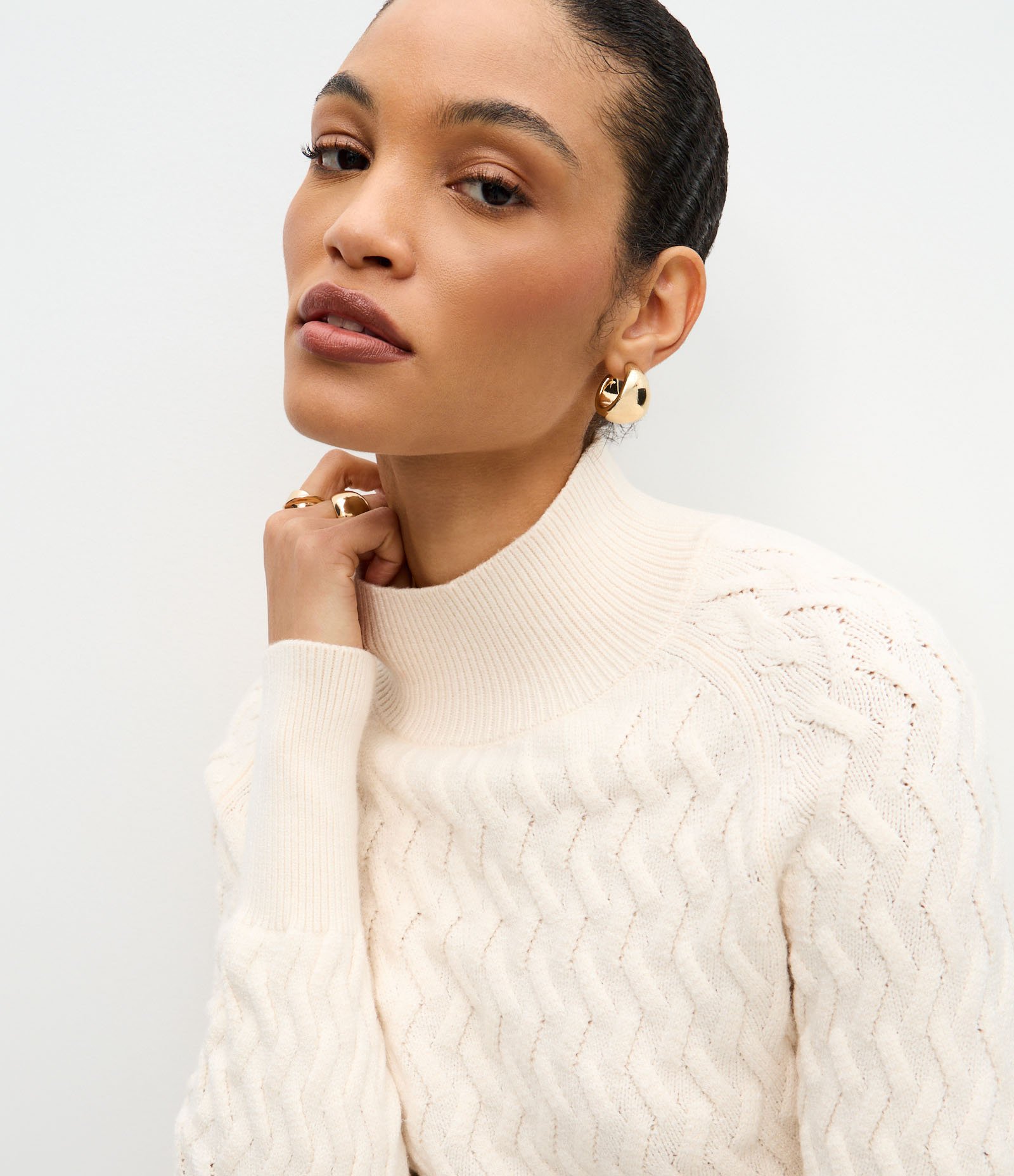 Suéter em Tricô com Textura Zig Zag Off White 3