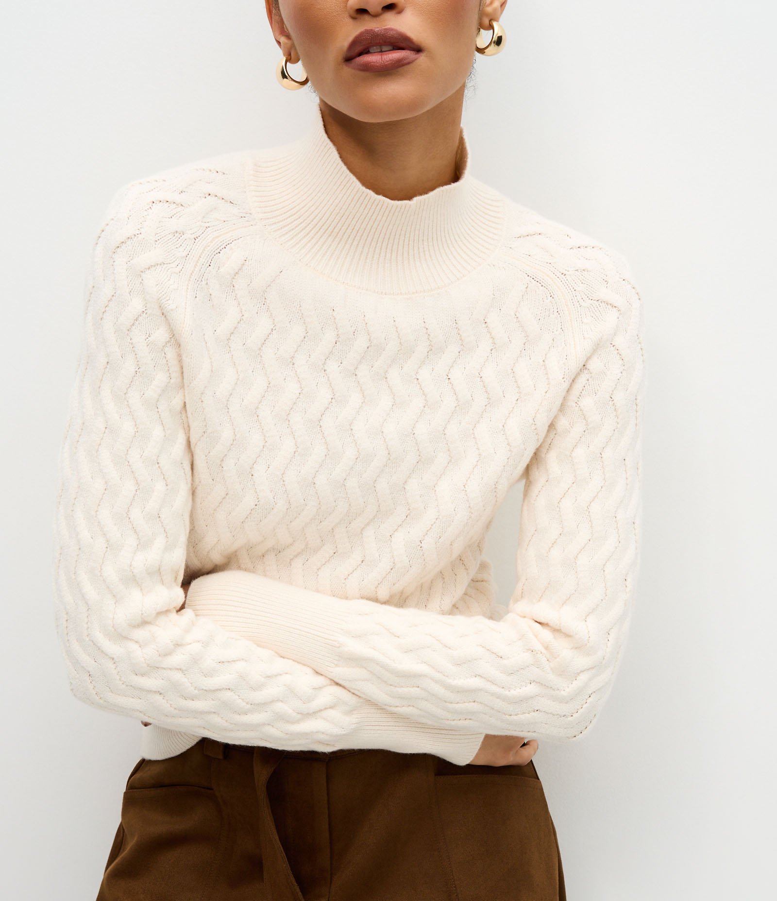 Suéter em Tricô com Textura Zig Zag Off White 4