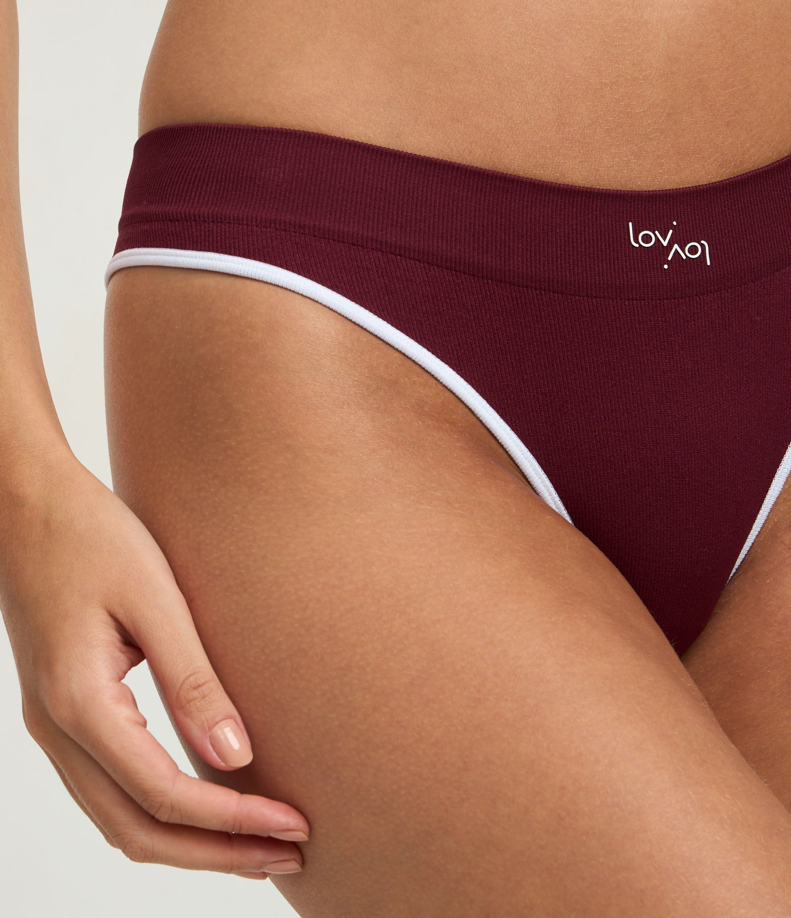 Calcinha Biquíni em Poliamida Seamless Texturizada Bordô 3