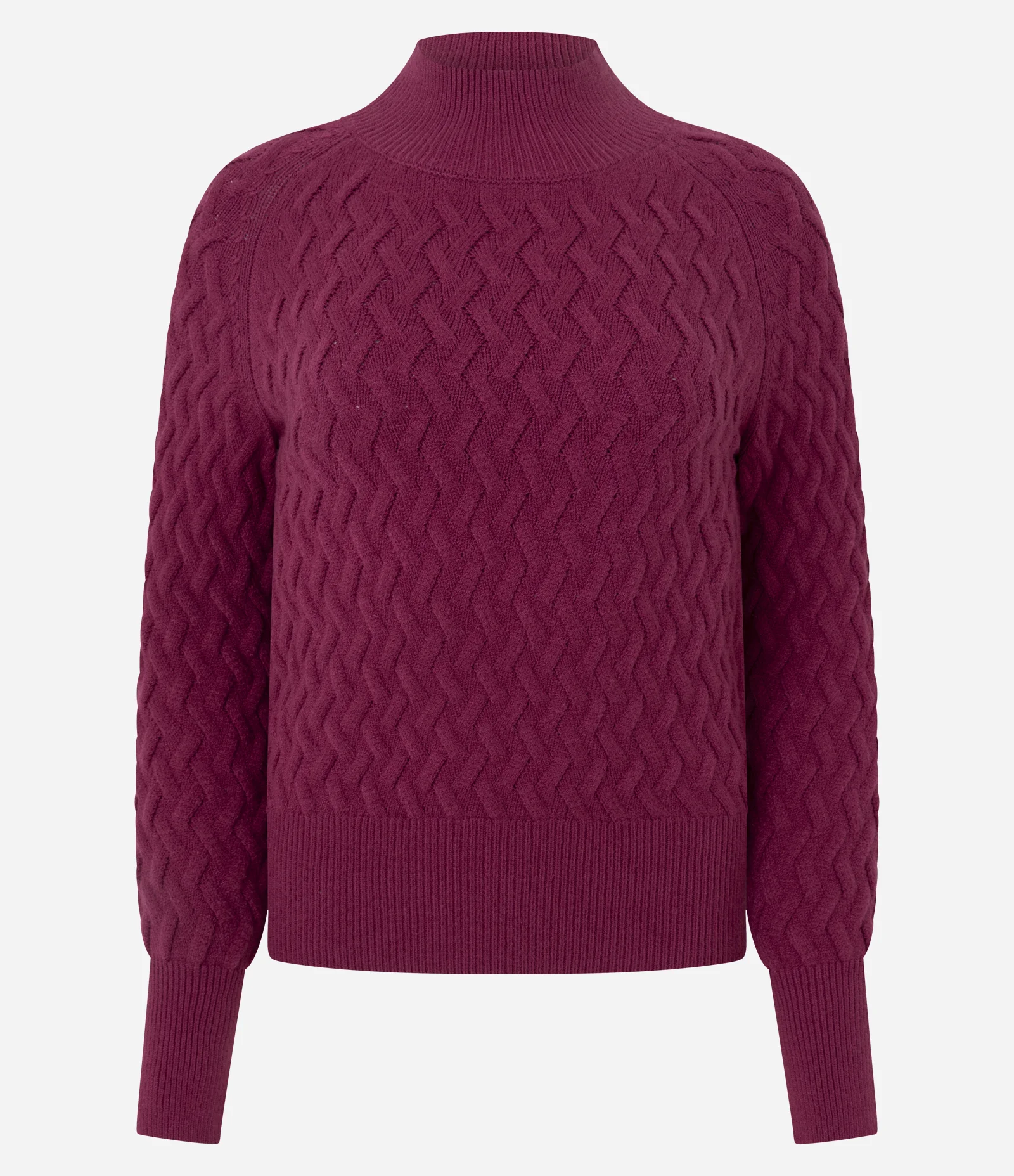 Suéter em Tricô com Textura Zig Zag Roxo 1