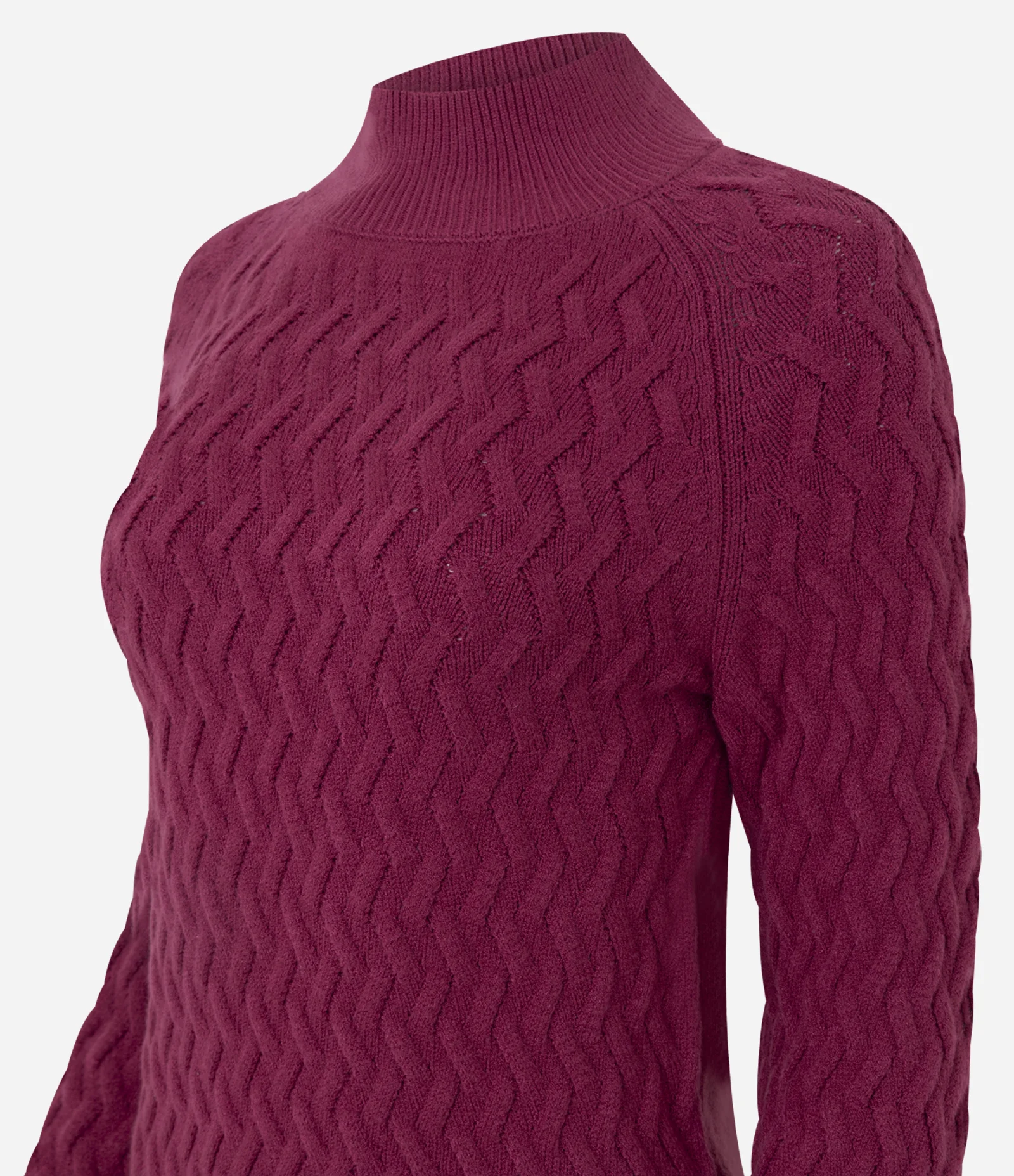 Suéter em Tricô com Textura Zig Zag Roxo 2