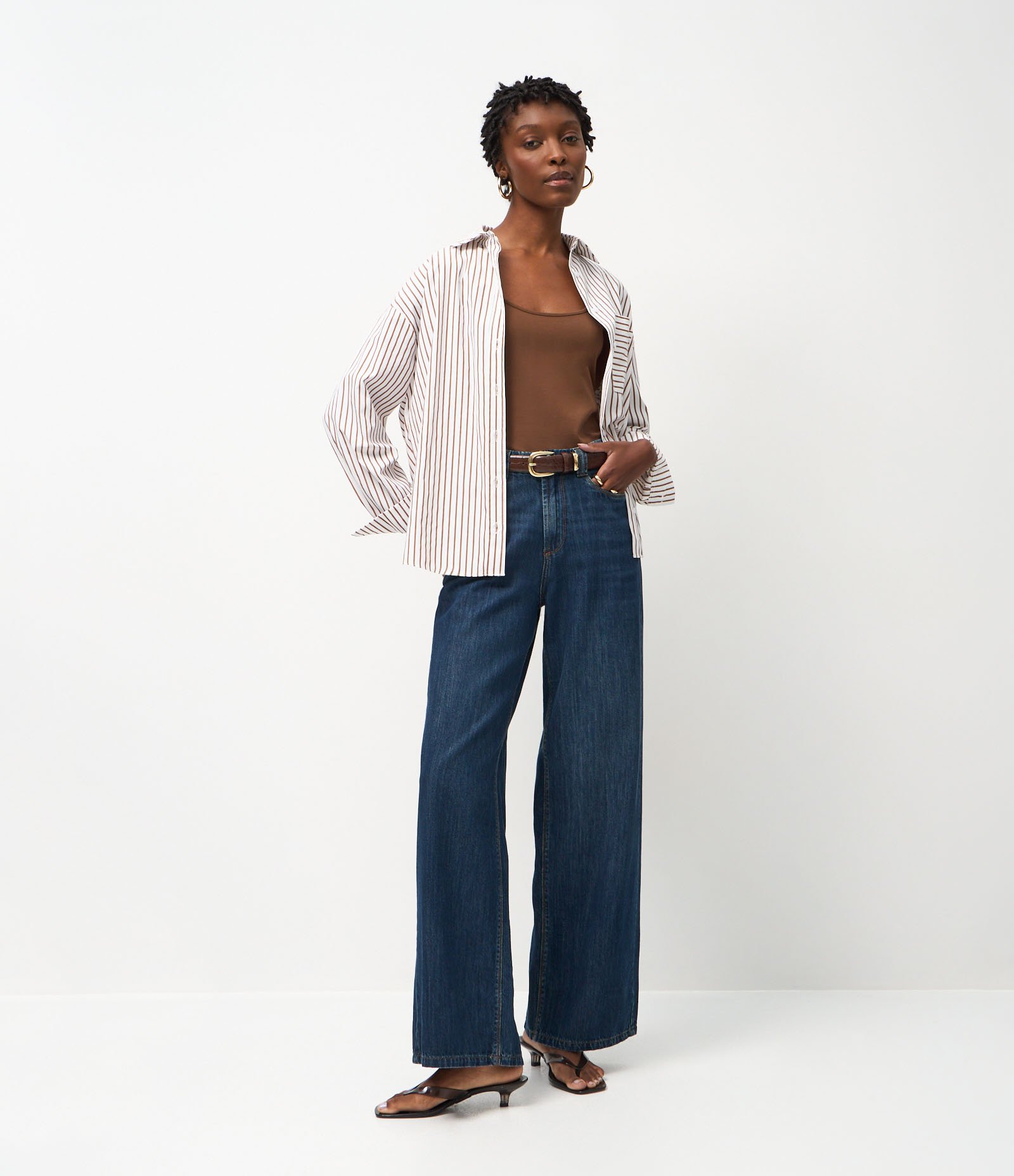 Blusa Básica de Alcinha em Algodão Peruano Marrom 3