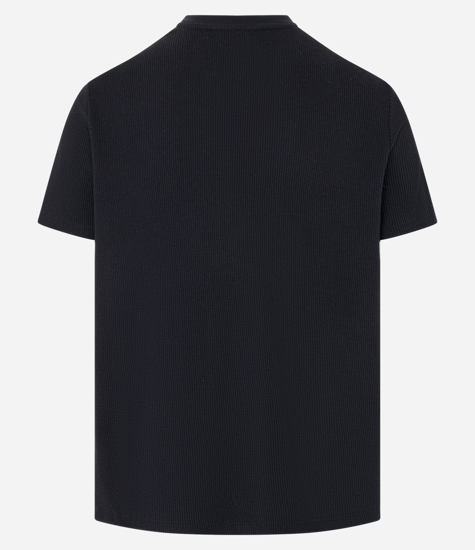 Camiseta Regular em Algodão com Textura Waffle Preto 8