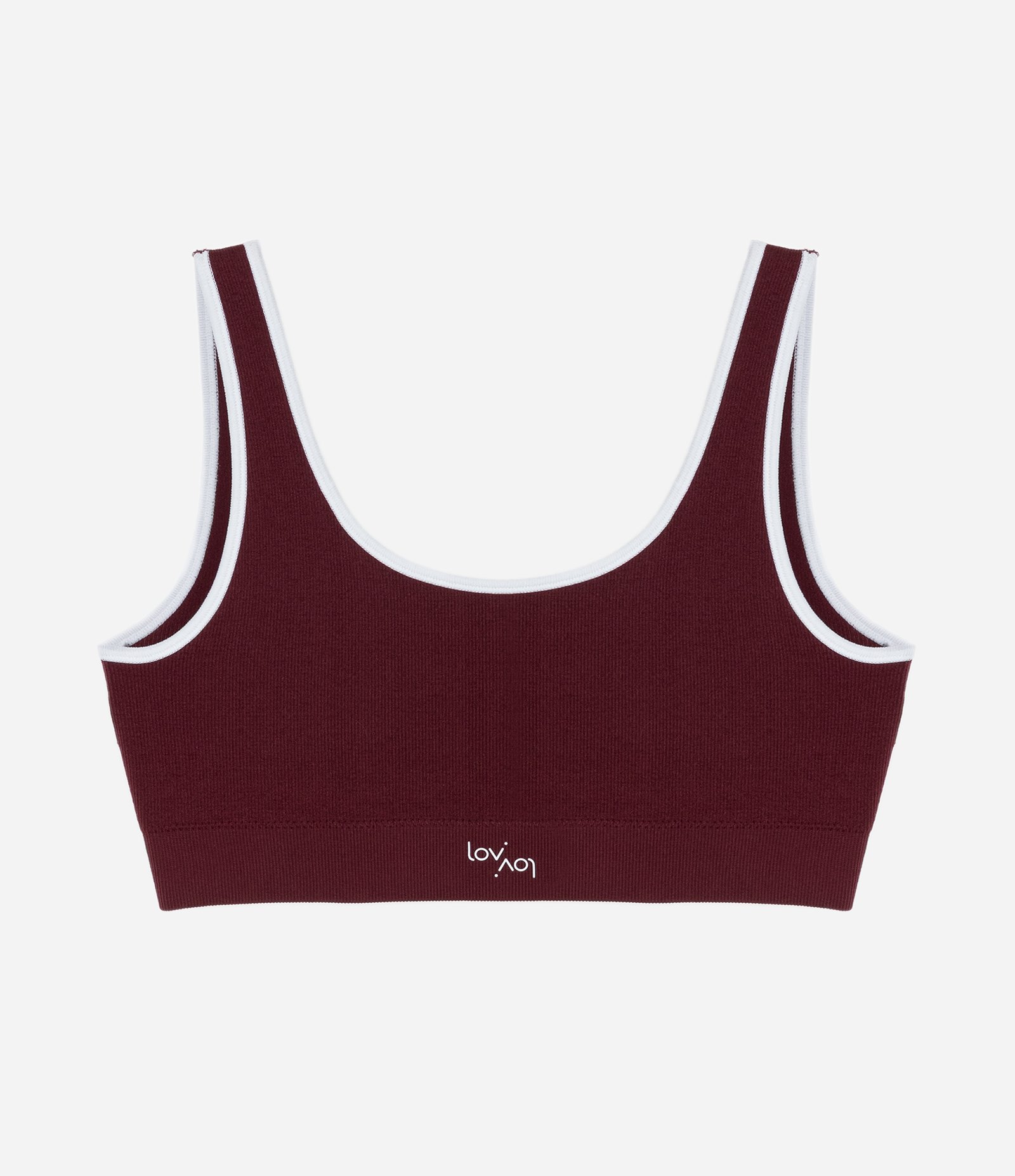 Sutiã Top Sem bojo e Aro com Textura Bordô 5