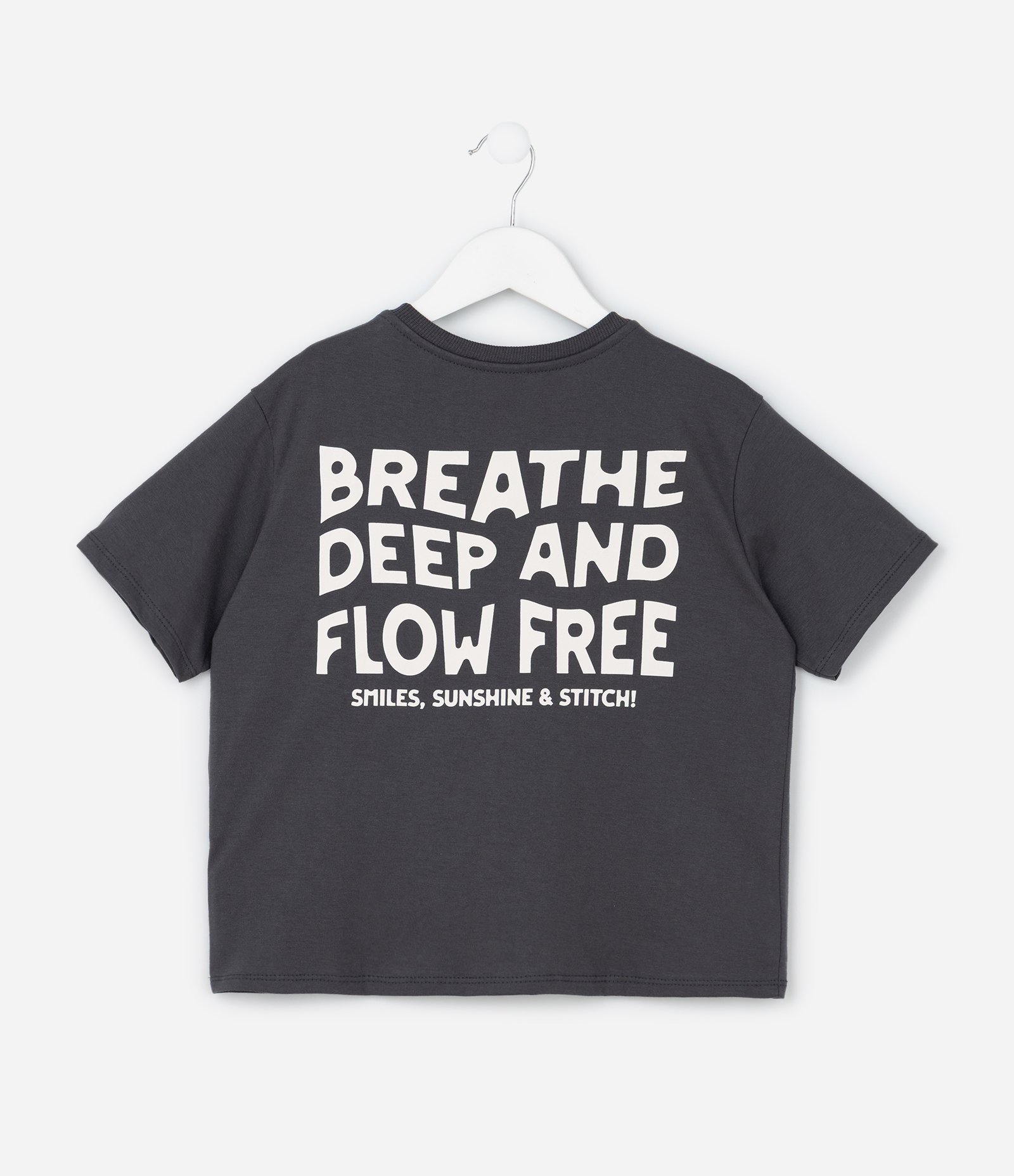 Camiseta Comfort Infantil Stitch Praiano  - Tam 5 a 14 Anos Cinza 2