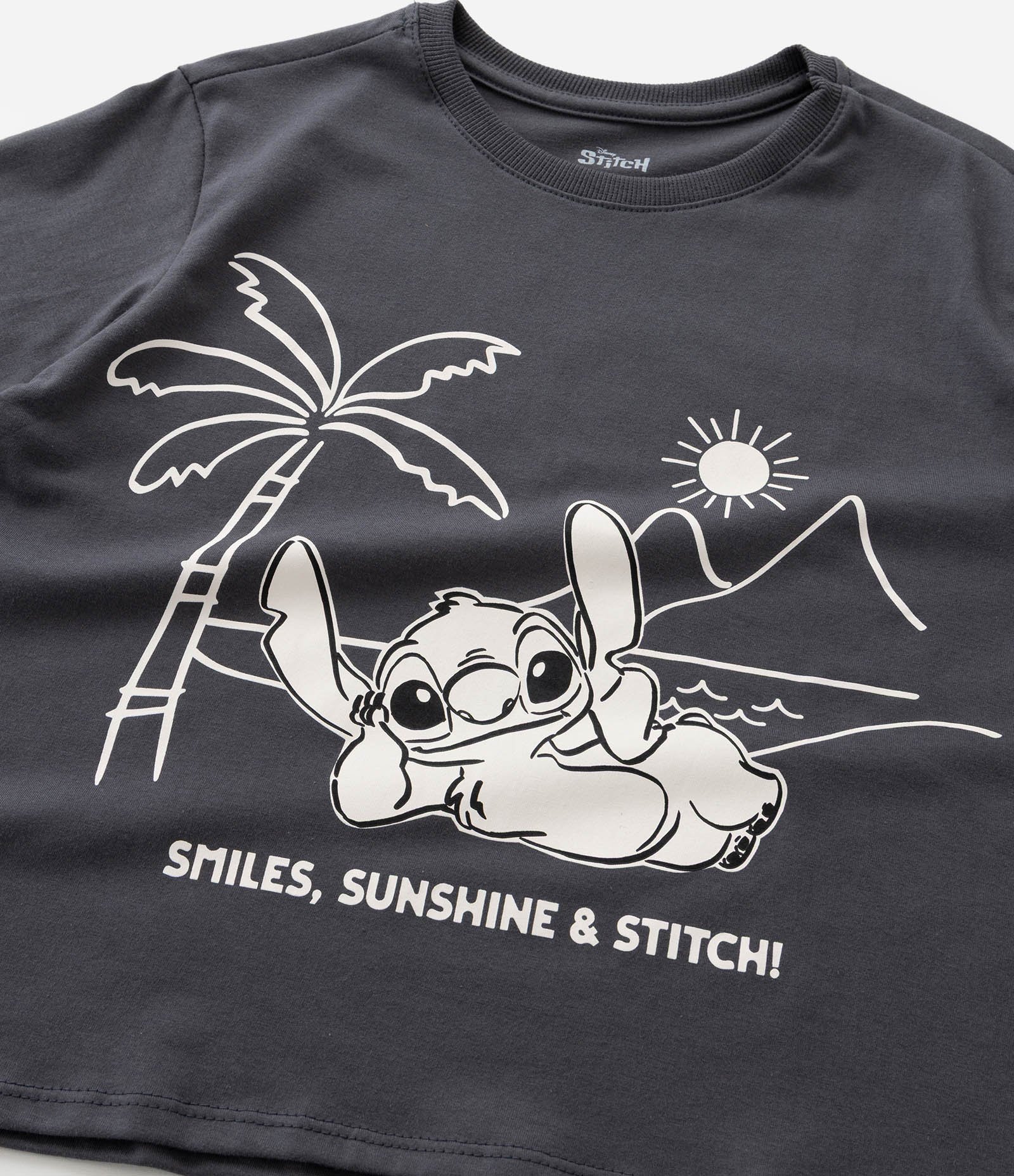 Camiseta Comfort Infantil Stitch Praiano  - Tam 5 a 14 Anos Cinza 4