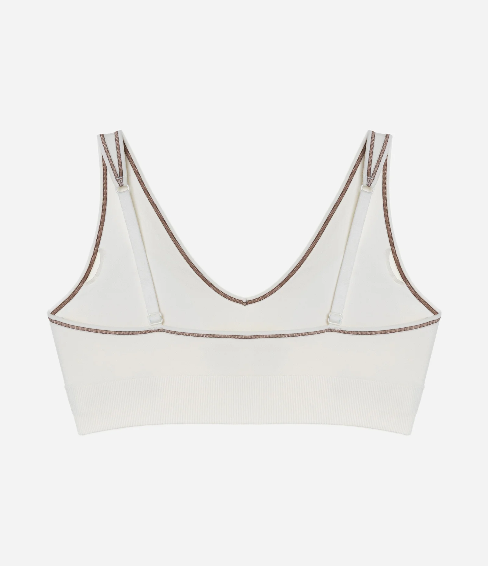 Sutiã Top Seamless Texturizado com Bojo Removível Contrast Overlock Off White 2