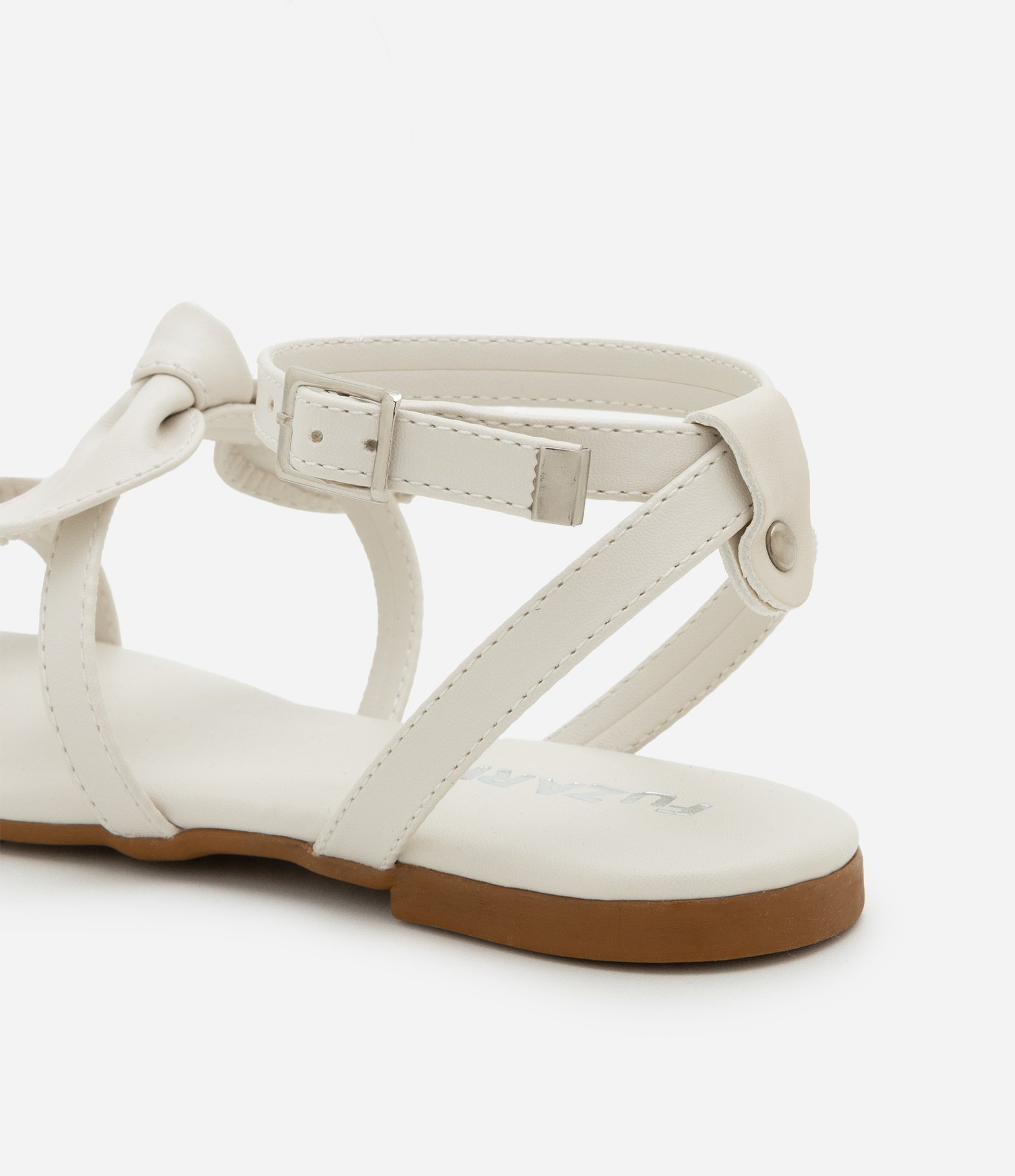 Sandália Infantil com Tiras e Laços - Tam 28 ao 33 Off White 2