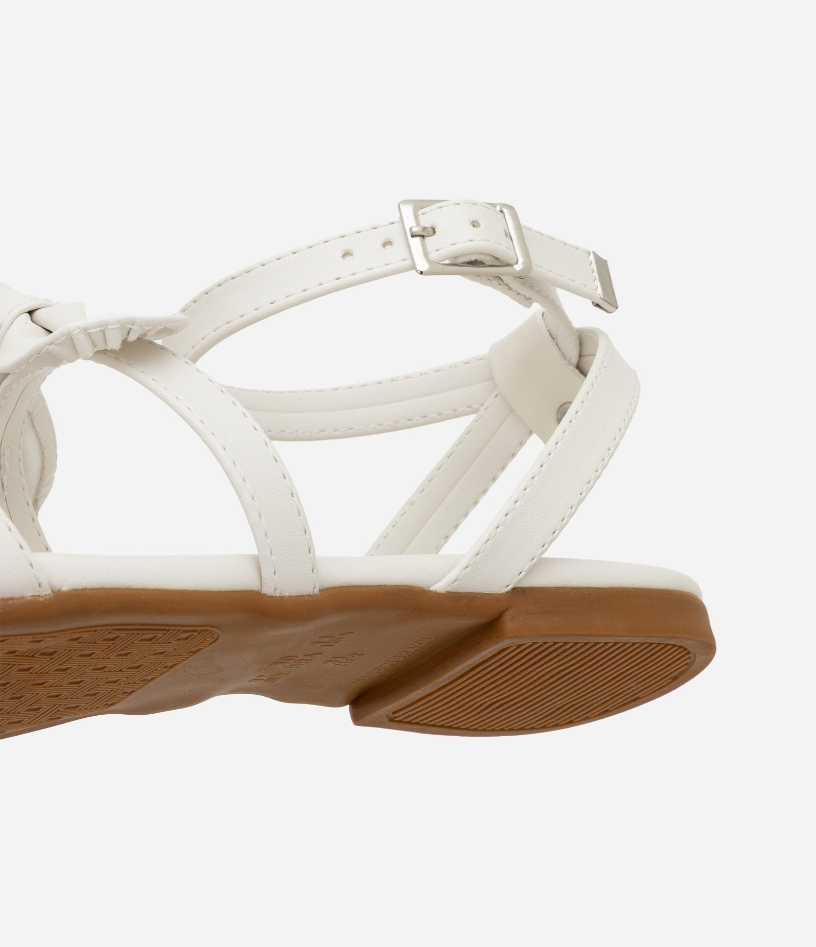Sandália Infantil com Tiras e Laços - Tam 28 ao 33 Off White 4